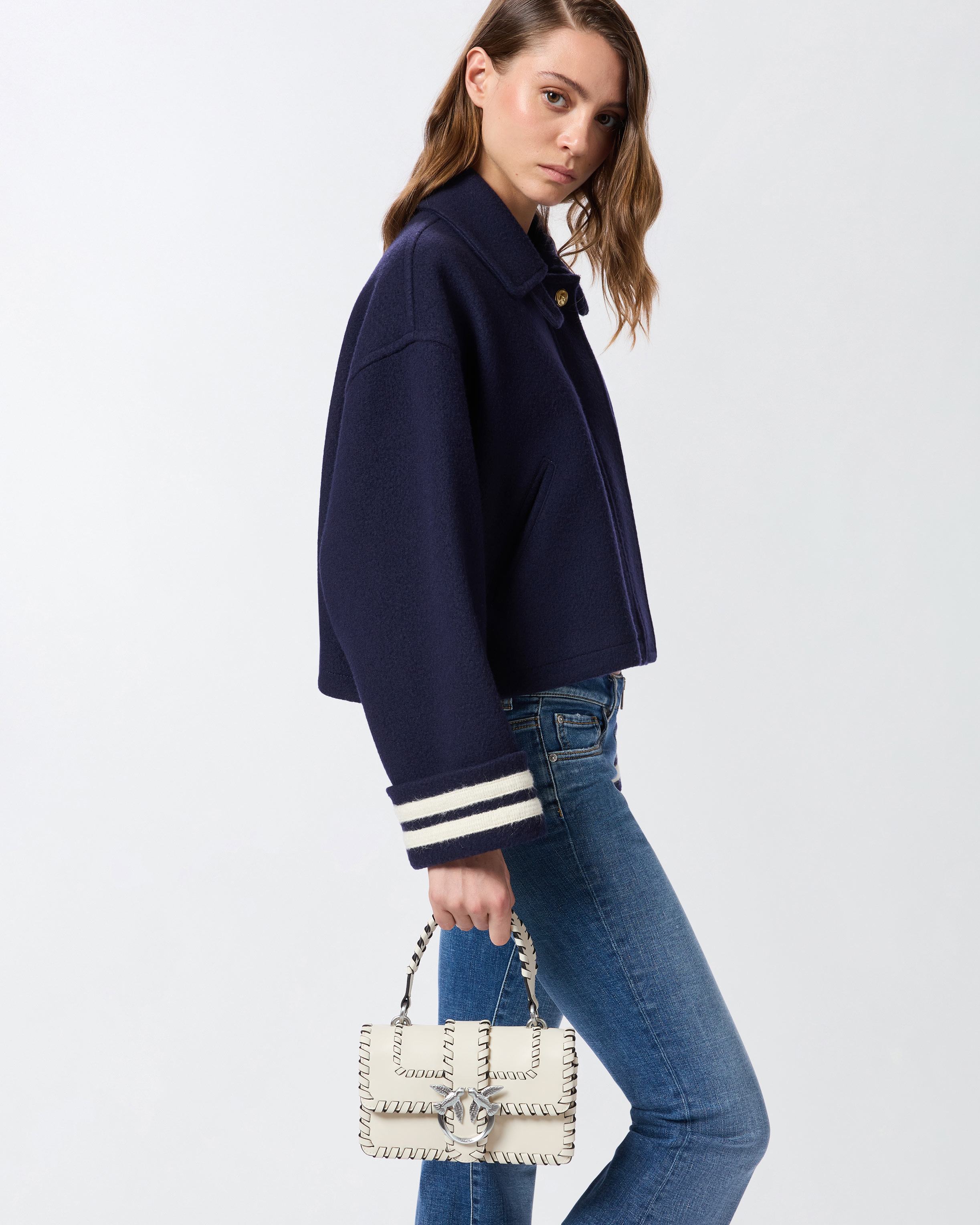 Small leather mini love bag PINKO White