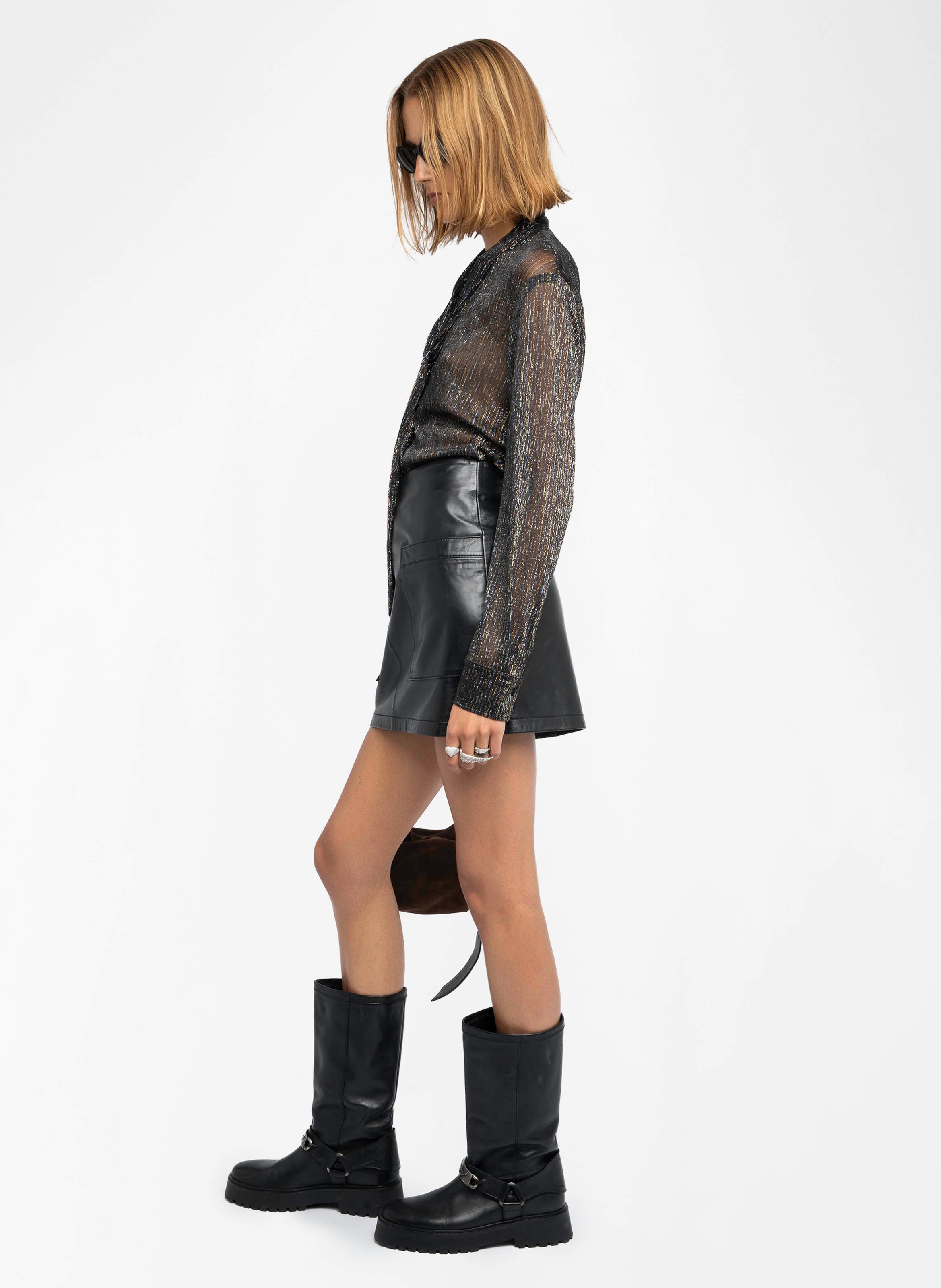 Fitted shirt with transparent Lavallière collar ZADIG&VOLTAIRE Black