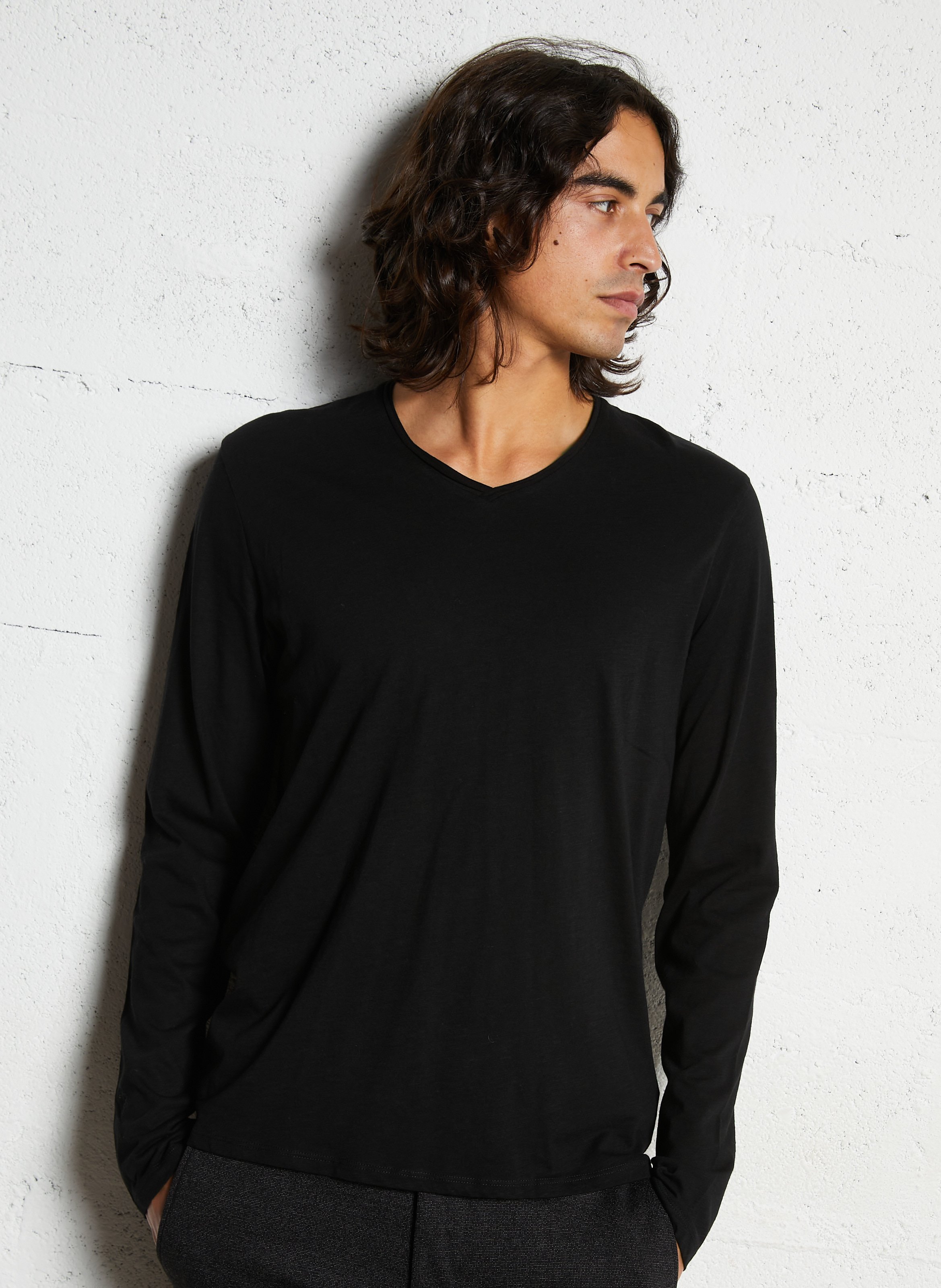 Straight V-neck cotton t-shirt IKKS