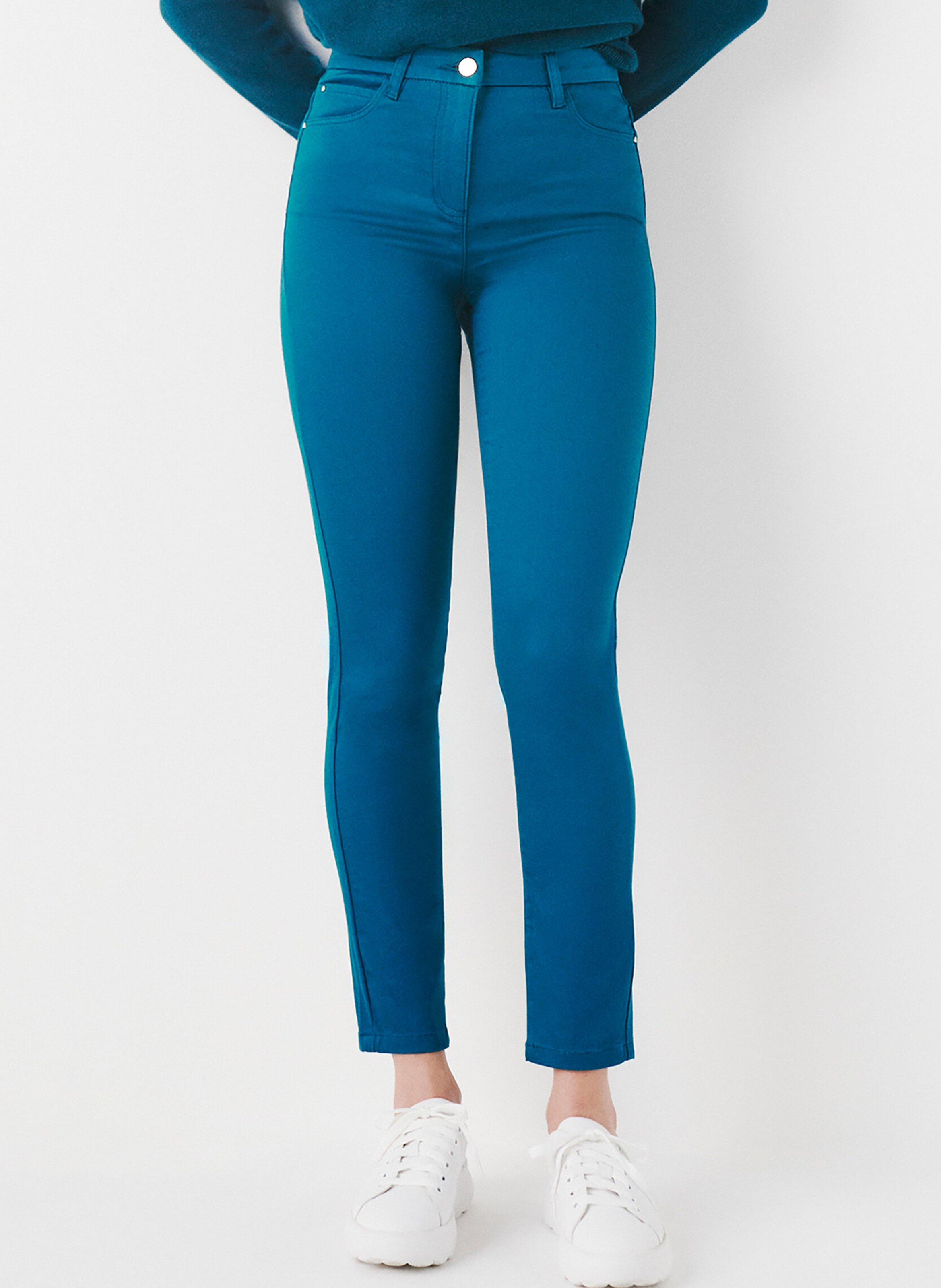 Slim-fit cotton-blend pants CAROLL