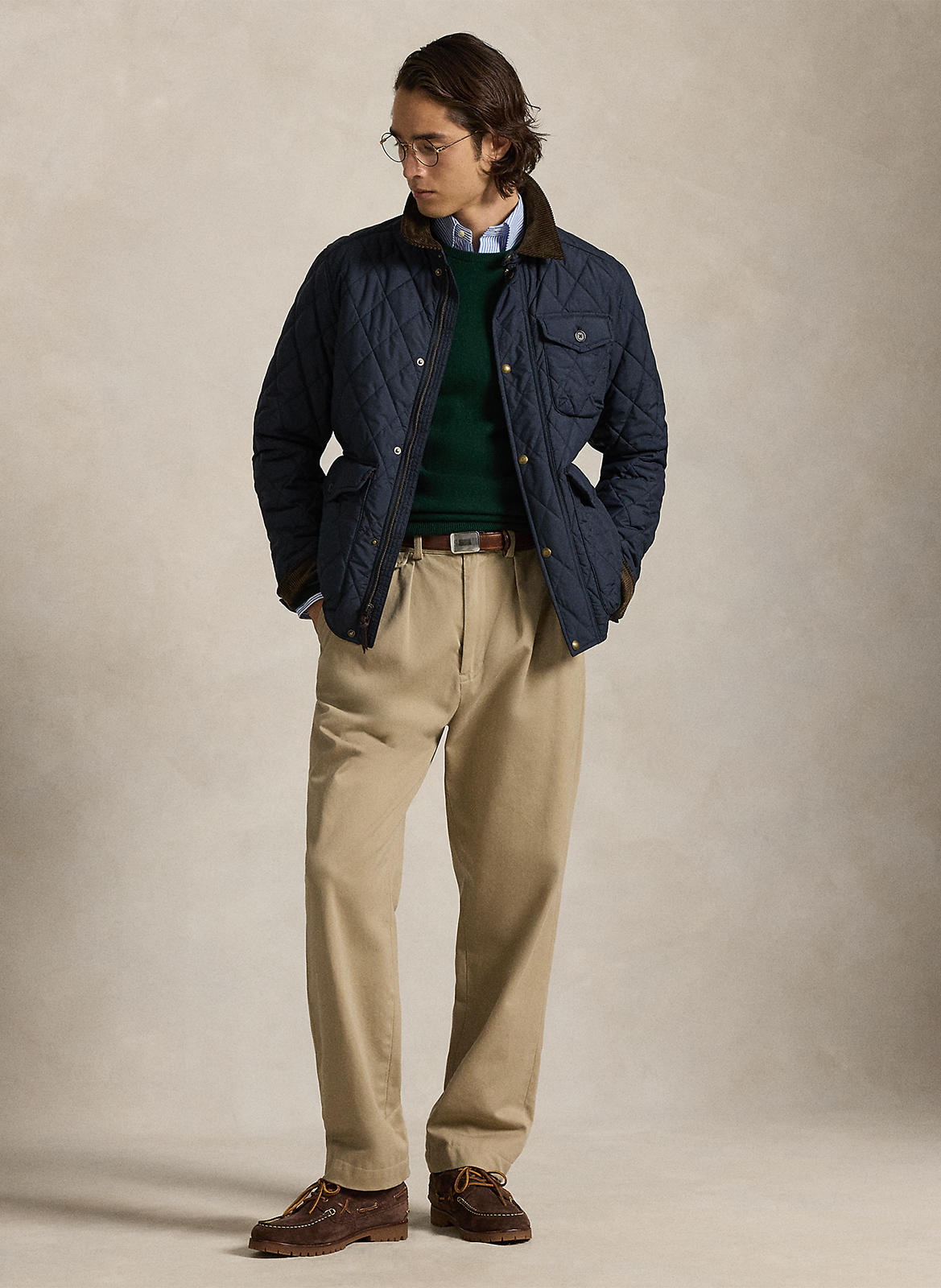 Veste droite matelassée POLO RALPH LAUREN Bleu