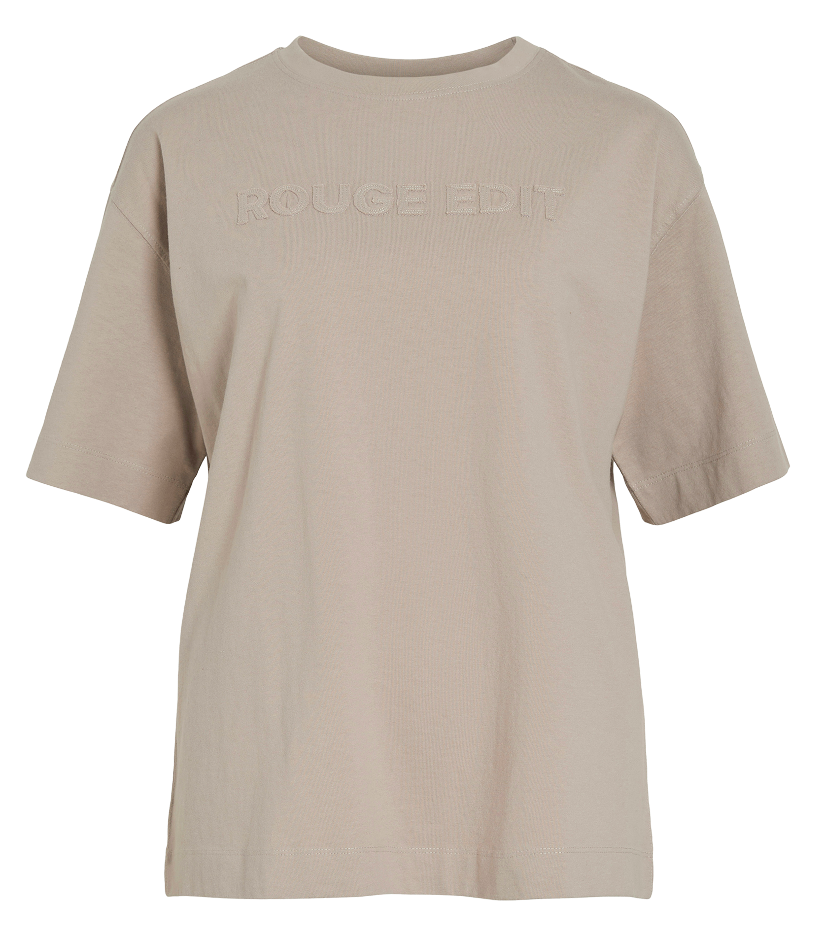Oversized round neck organic cotton t-shirt ROUGE EDIT Grey