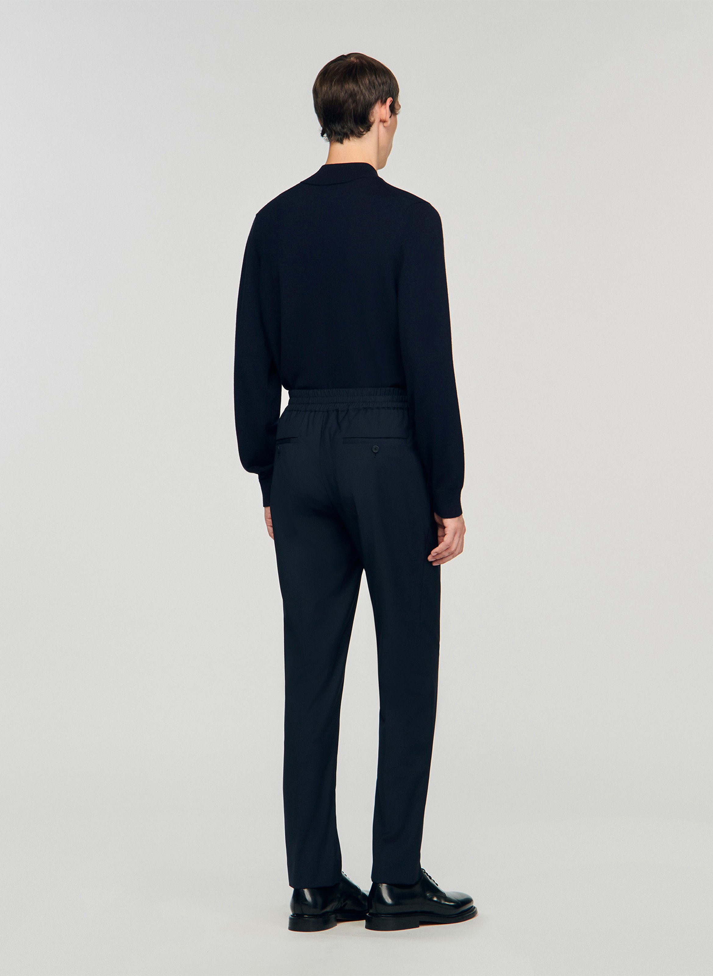 Pantalon droit élastiqué Bleu
