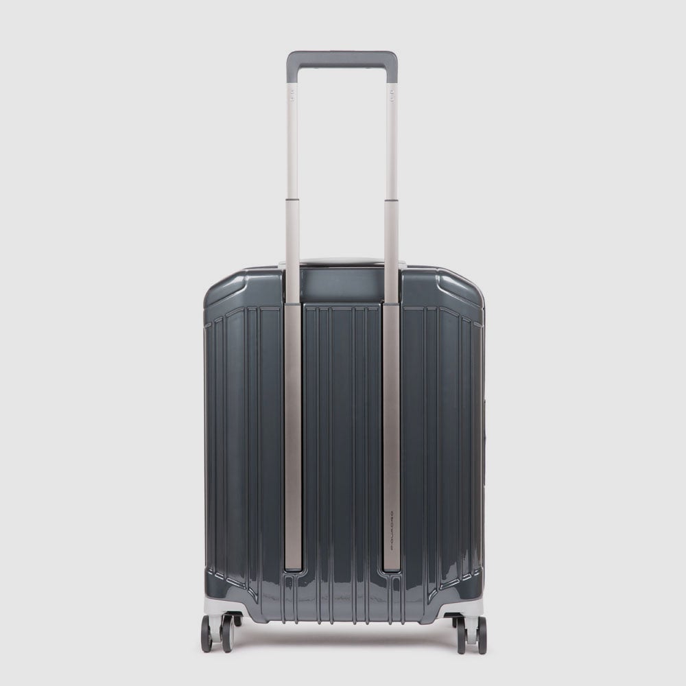 Cabin trolley suitcase with 4 wheels, TSA lock, and USB and USB type-C ports PIQUADRO Grey