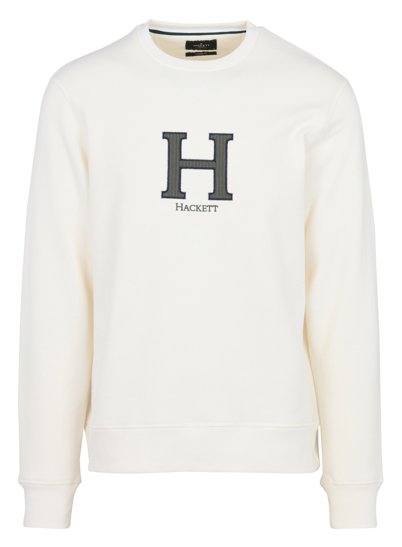 Sweat droit uni à broderie avant HACKETT Blanc