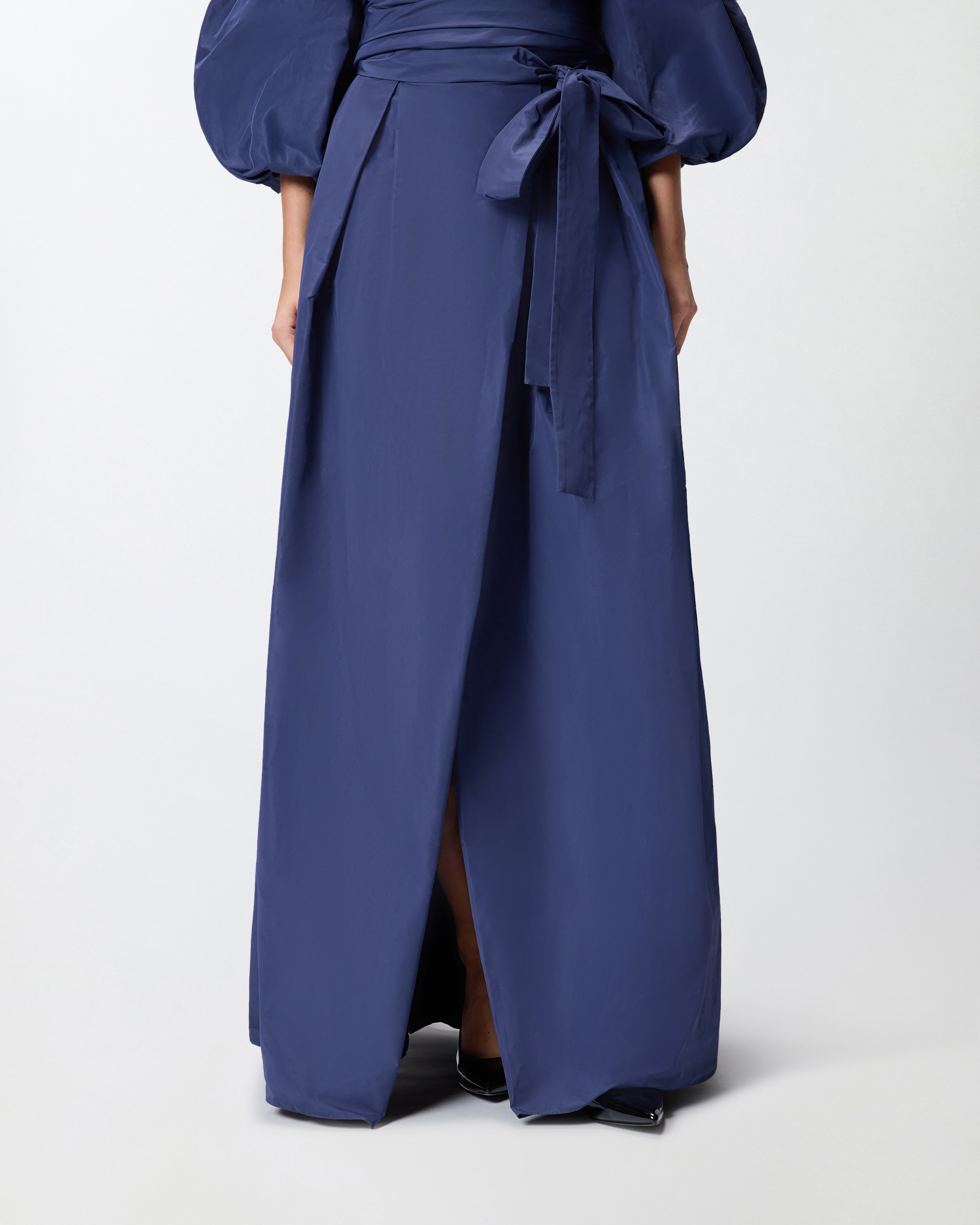 Long and wide skirt with belt PINKO Blue