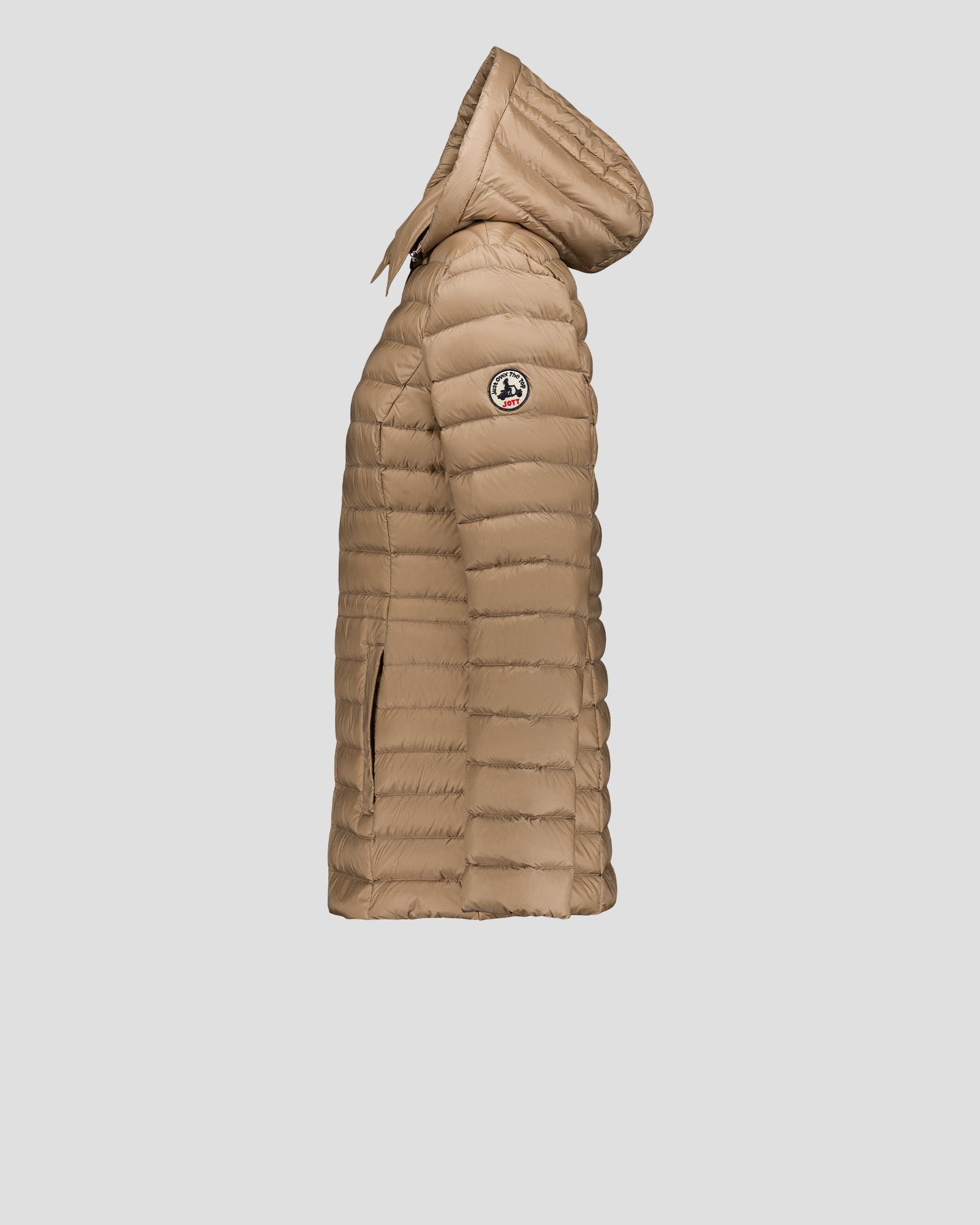 Mid-length hooded puffer jacket nour 2.0 JOTT Beige