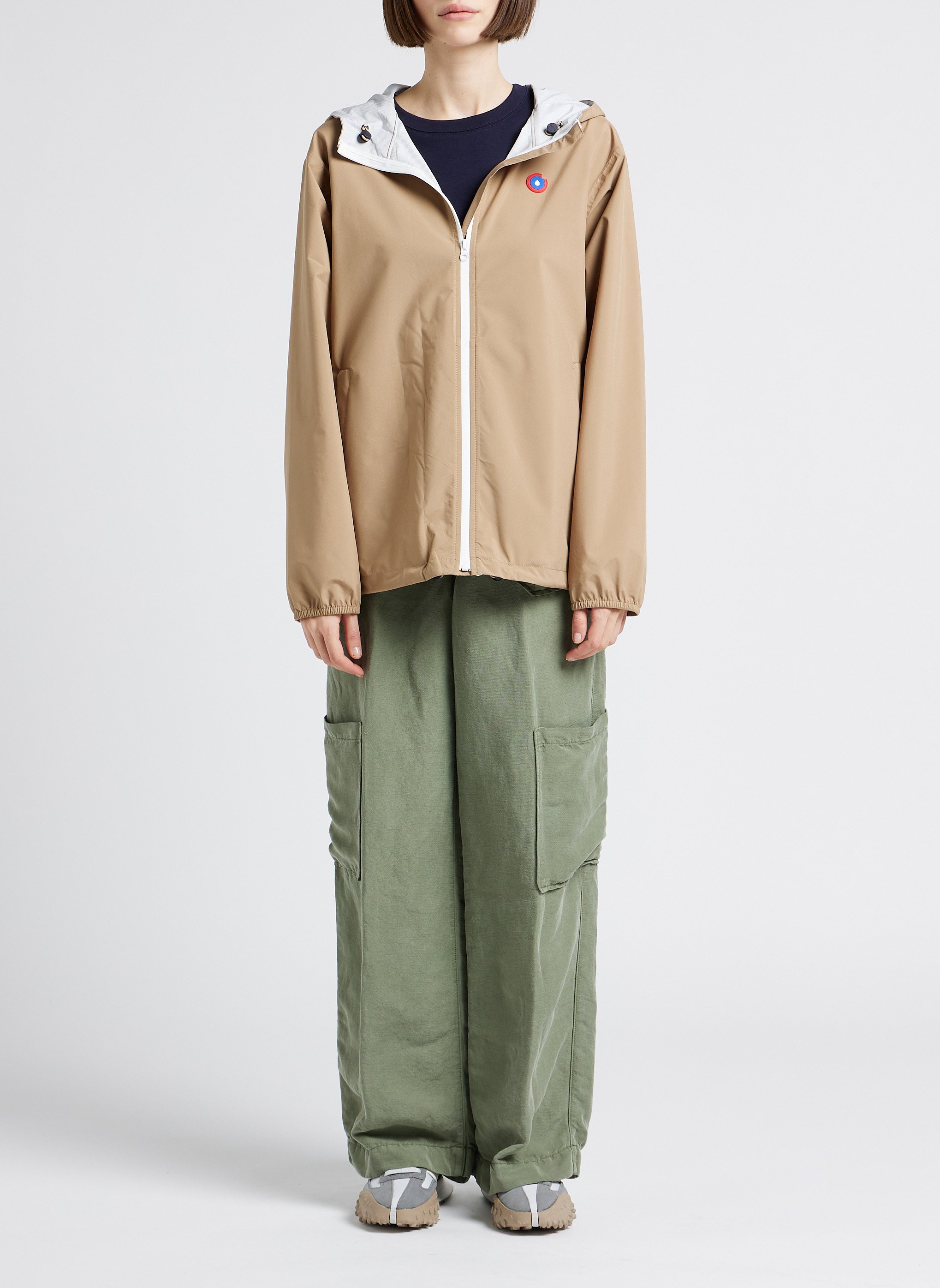 Korte regenjas met capuchon FLOTTE Beige