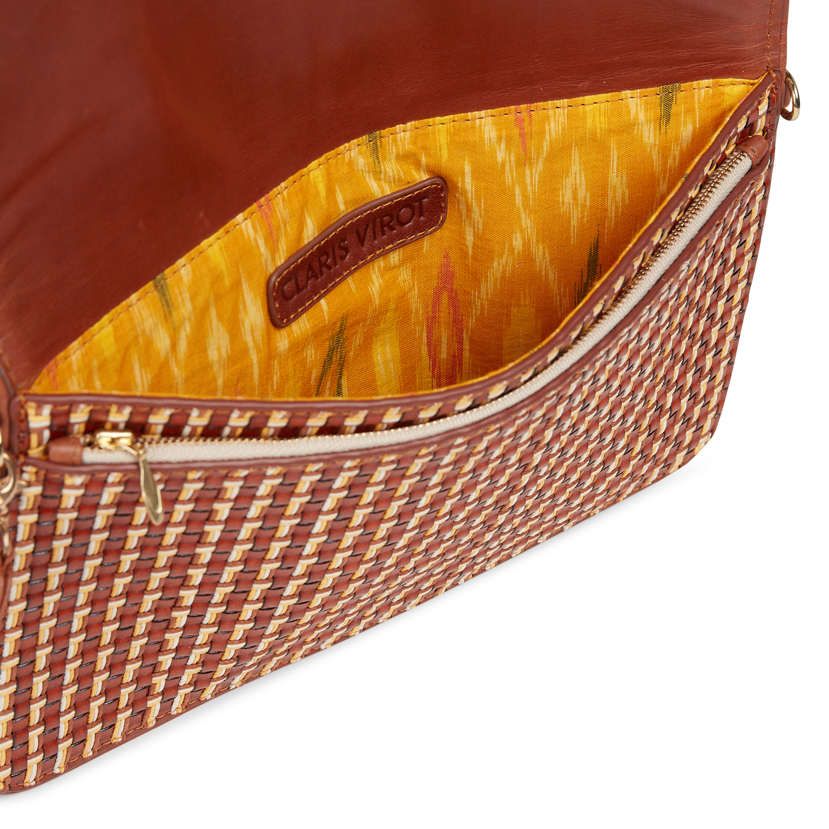 Soft leather clutch CLARIS VIROT Brown