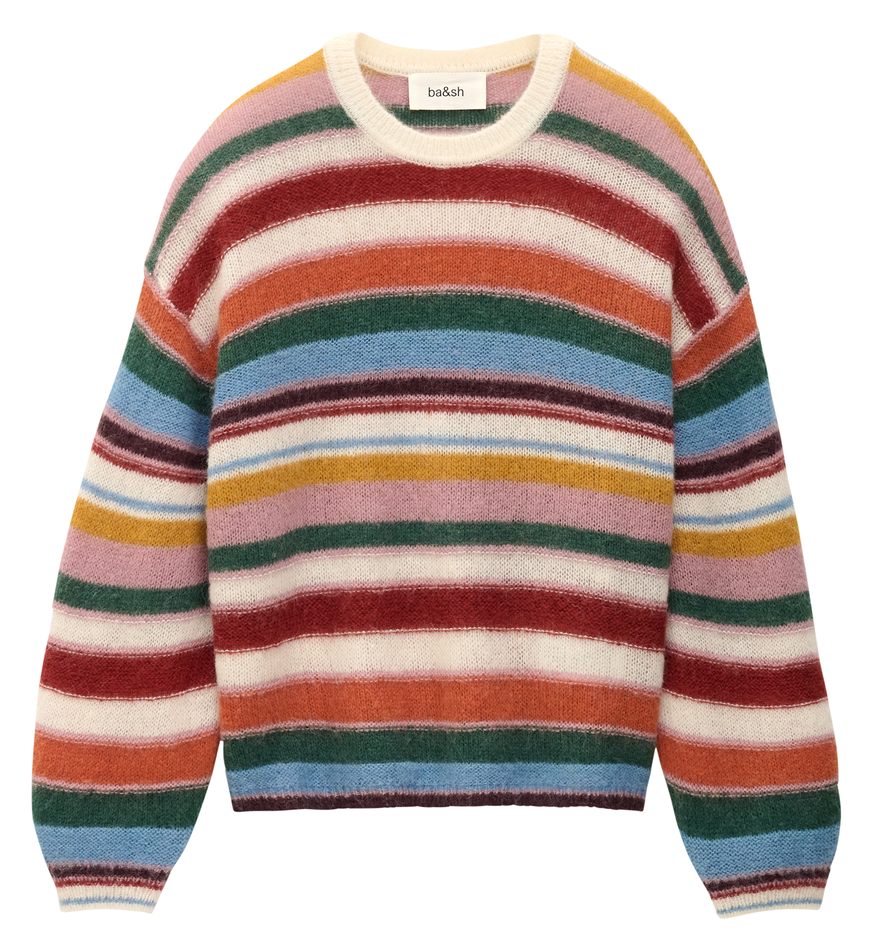 Ruimvallende, gestreepte trui | wolblend BA&SH Veelkleurig