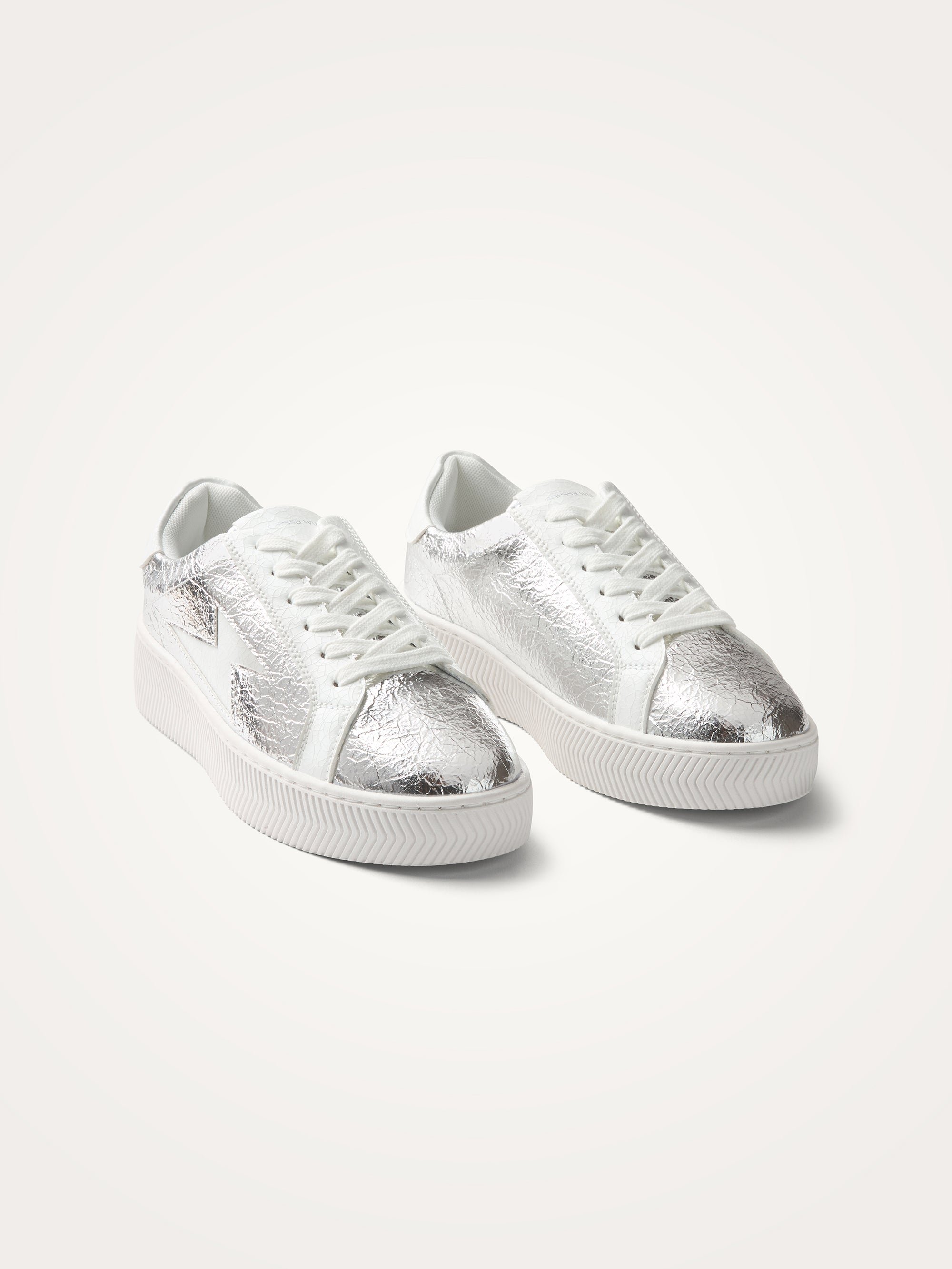 Sneakers with lightning bolt laces VANESSA WU Silver