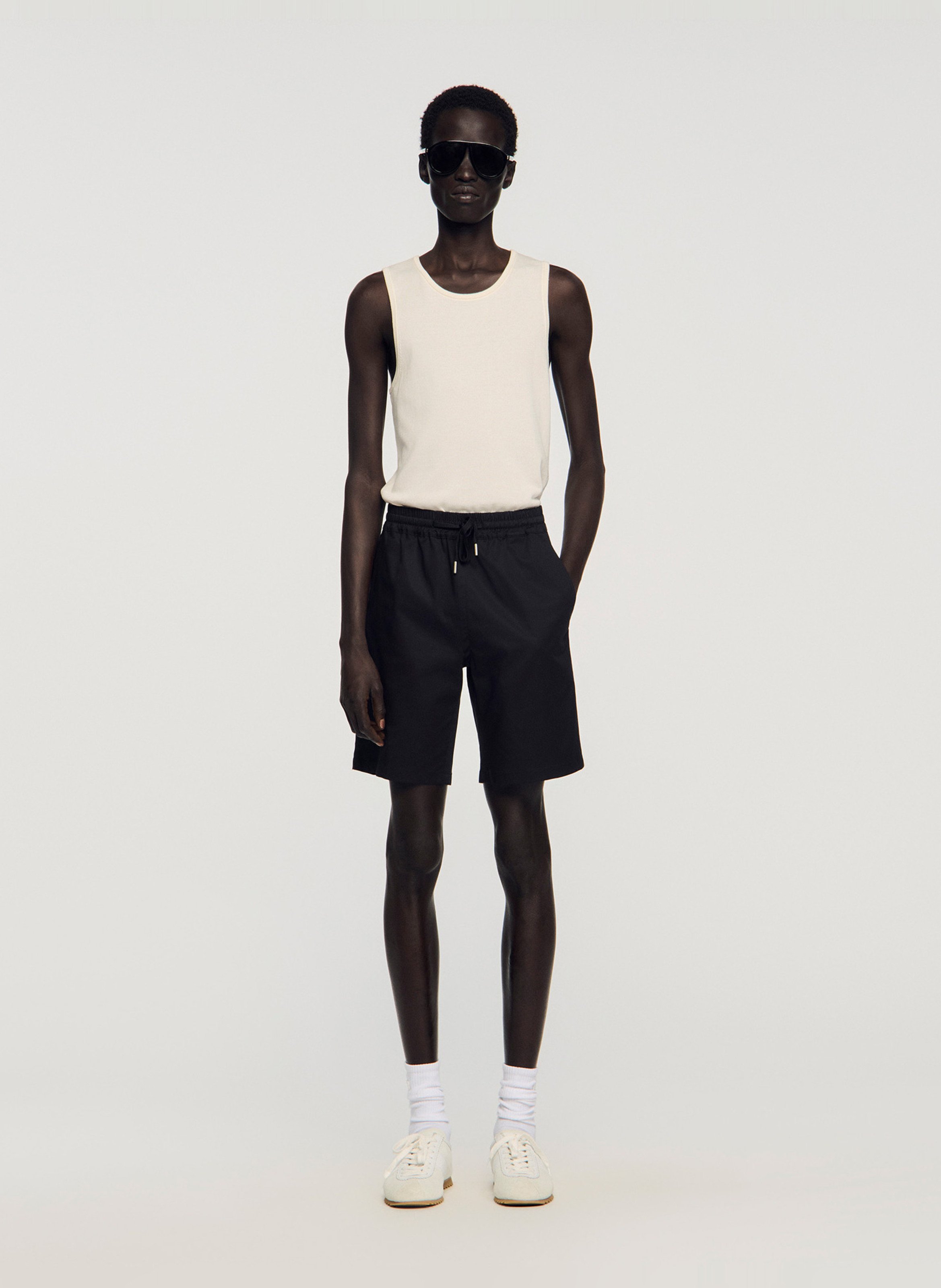 Short regular-fit en coton mélangé SANDRO Noir