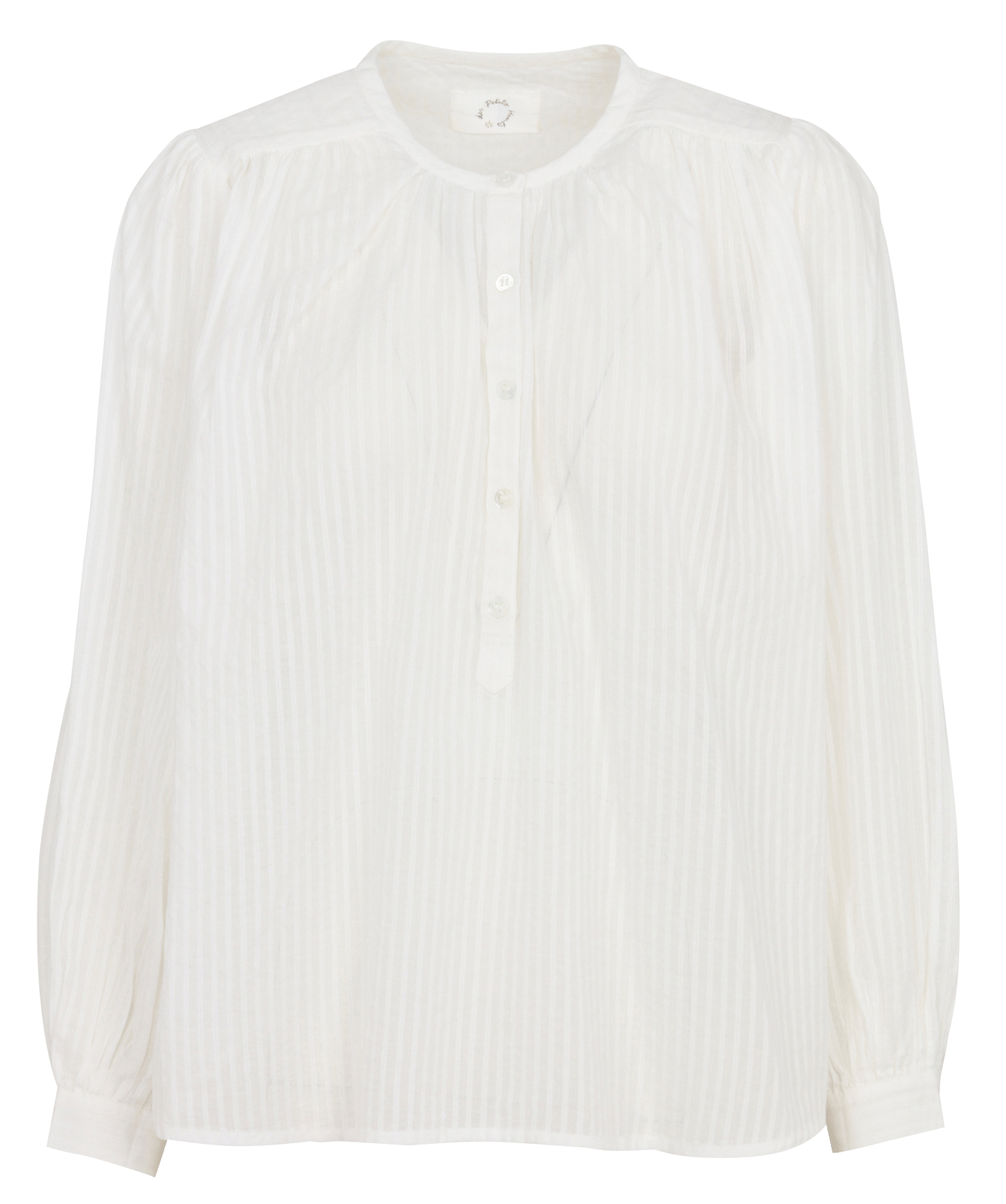 Blouse col rond boutonnée en coton DES PETITS HAUTS