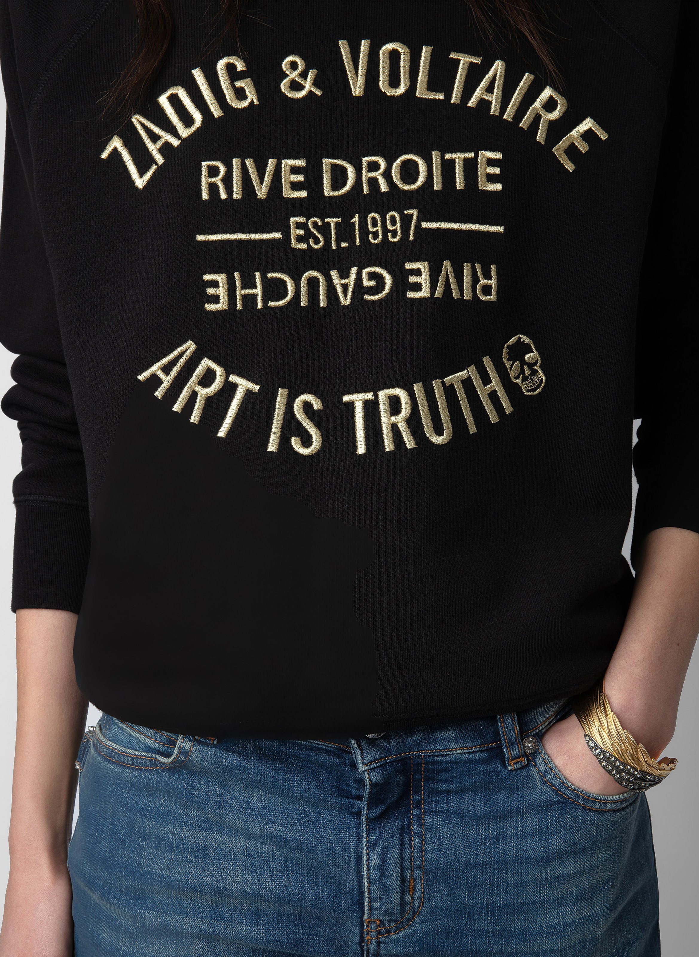 Embroidered round-neck sweatshirt ZADIG&VOLTAIRE Black