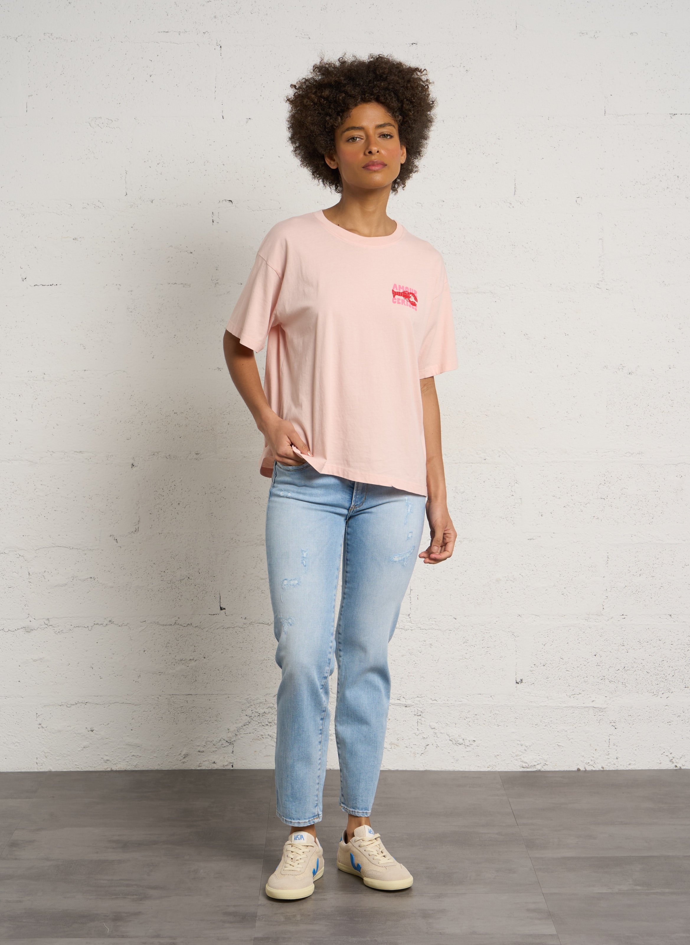 Tee-shirt oversize en coton LE TEMPS DES CERISES Rose