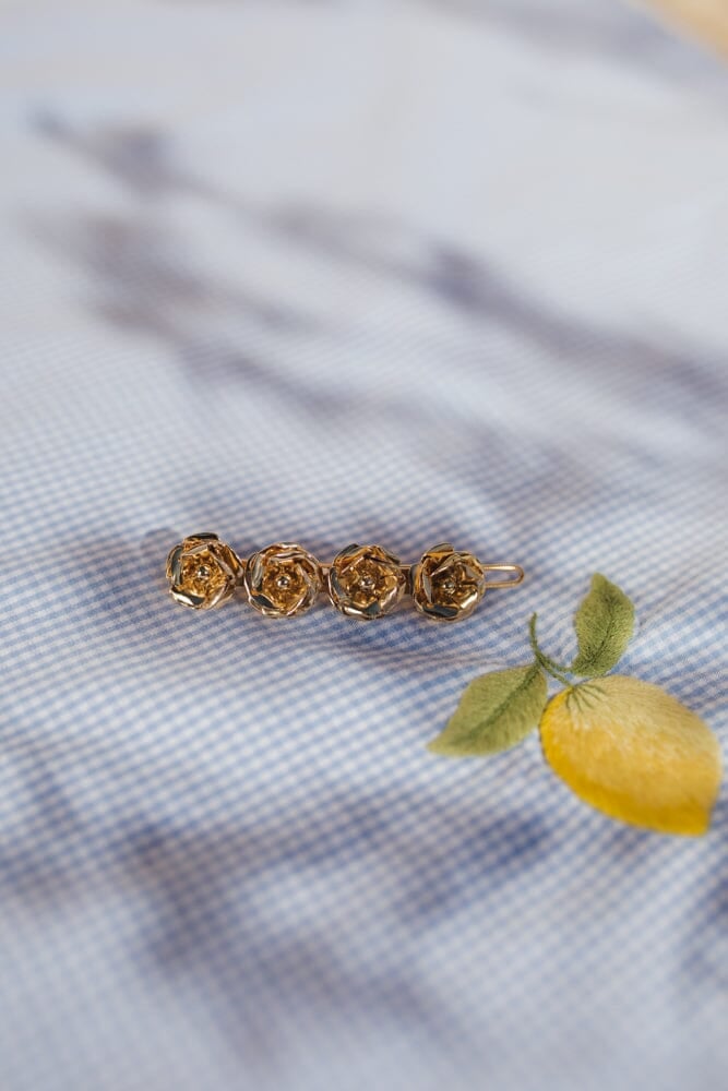 Mini silver-plated flower hair clip MONSIEUR SIMONE Golden