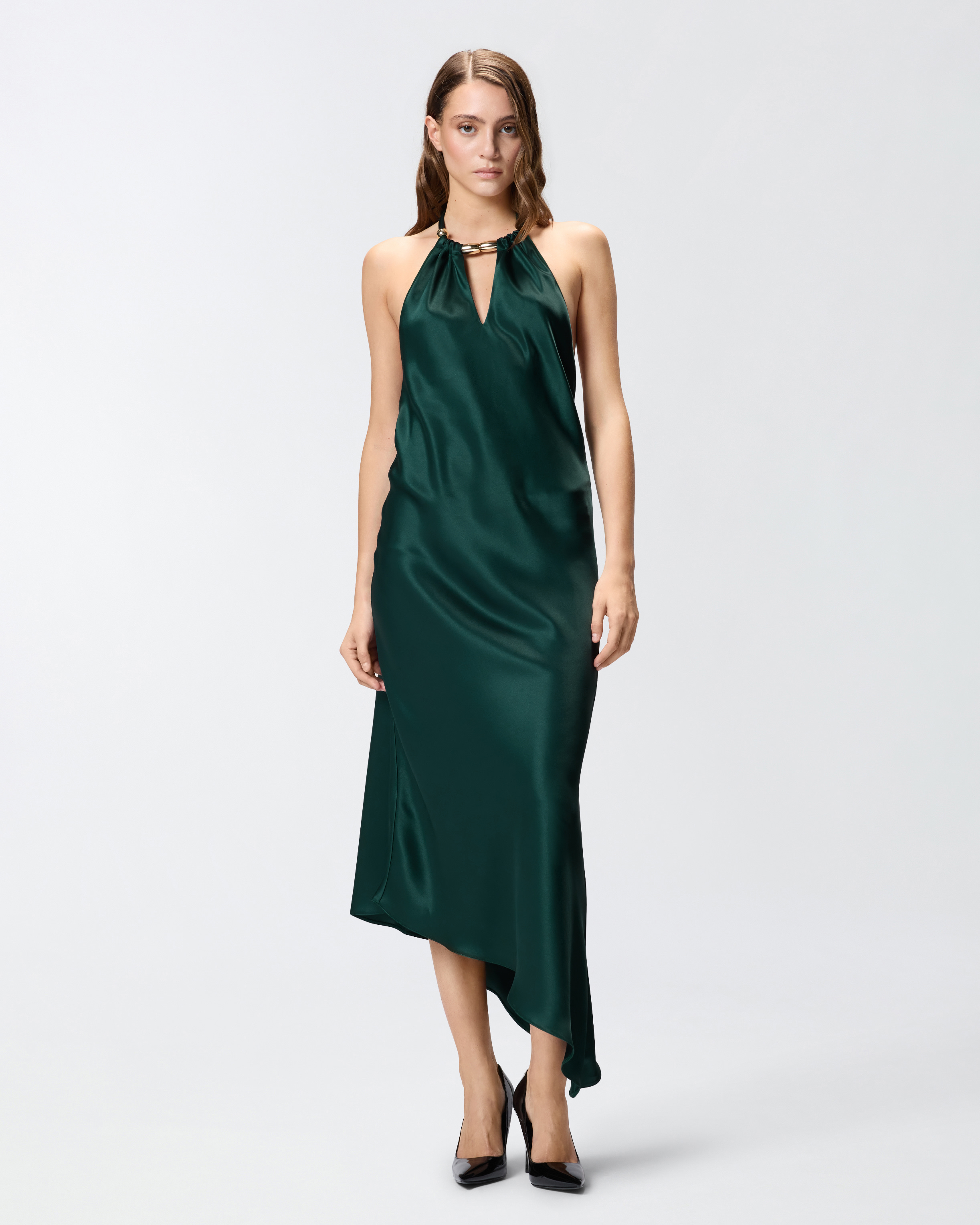 Long dress with open back PINKO Green