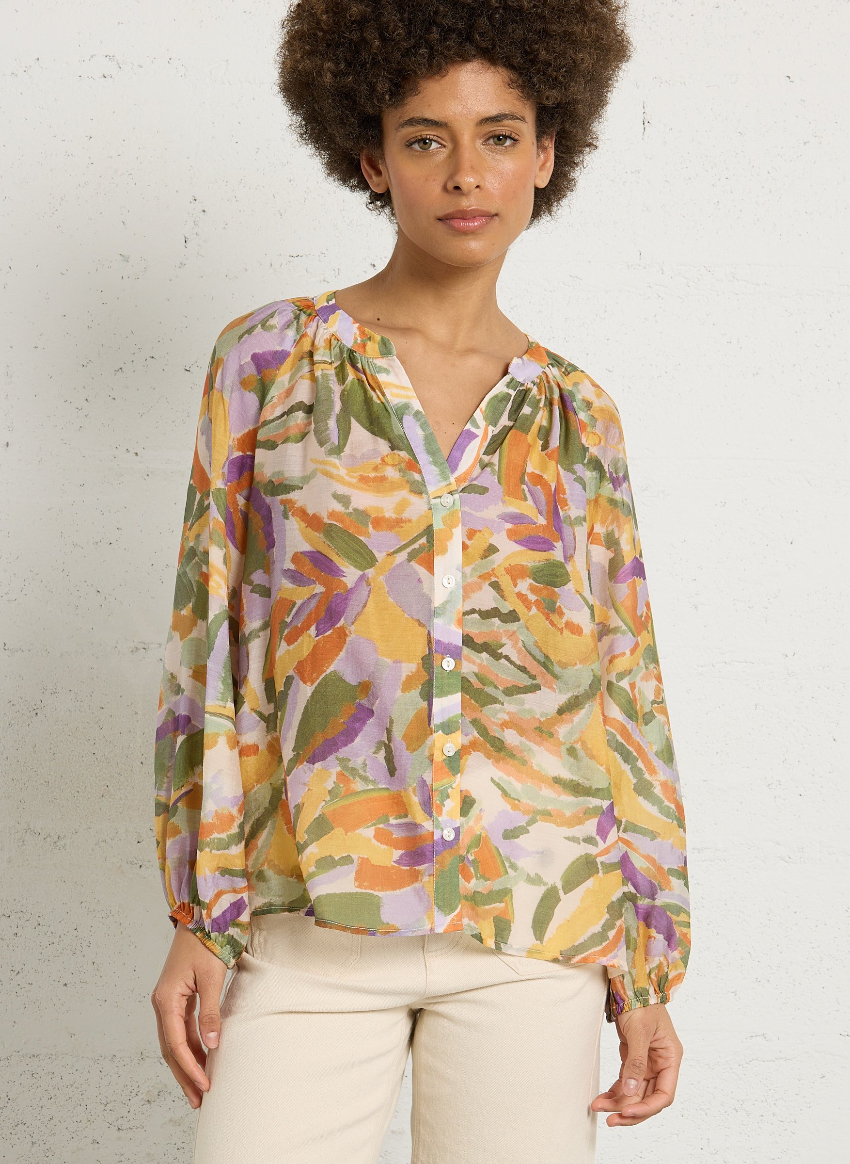 Chemise ample col tunisien SEE U SOON Kaki