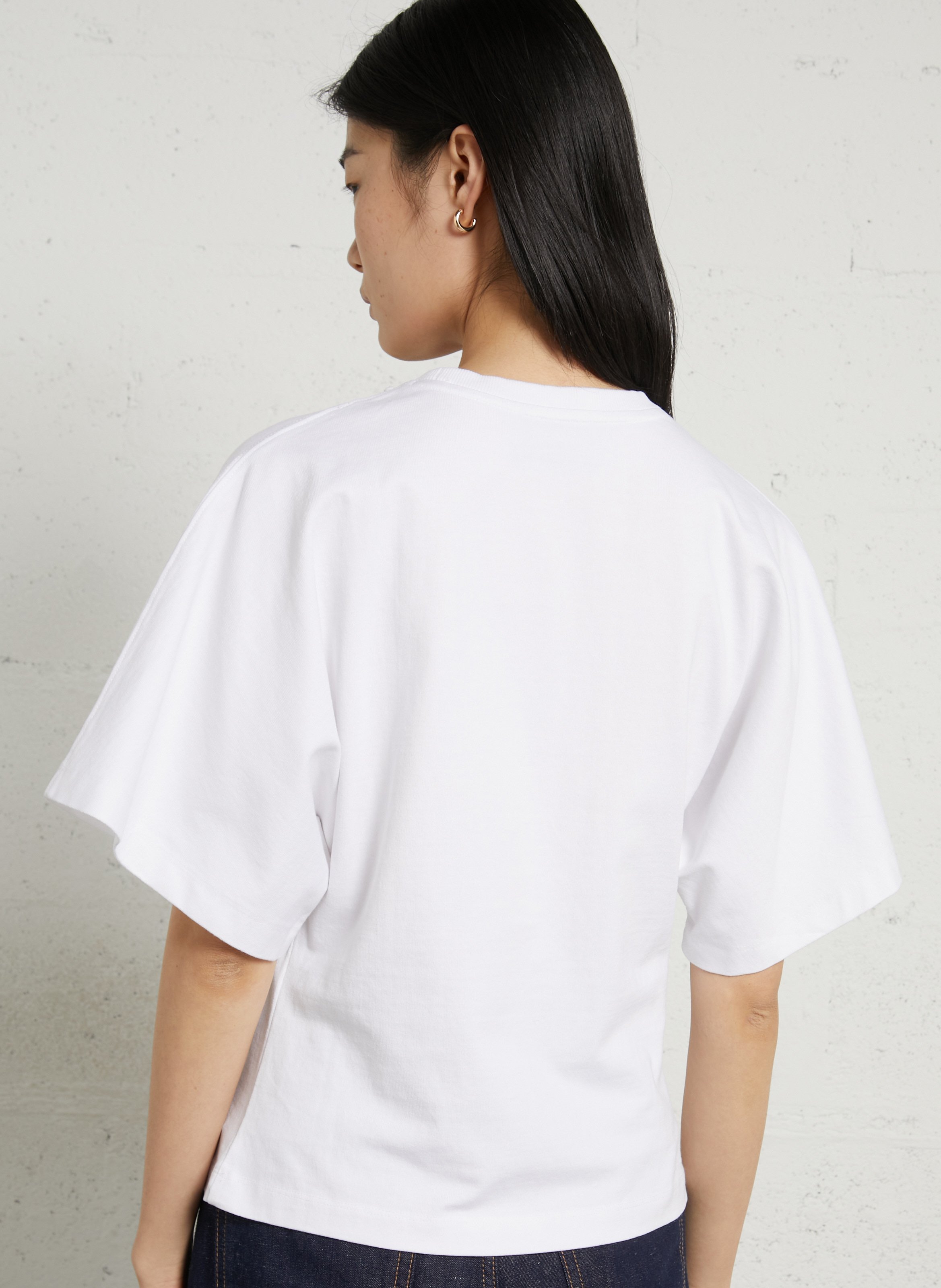 Tailliertes T-Shirt aus Baumwolle BERENICE Weiss