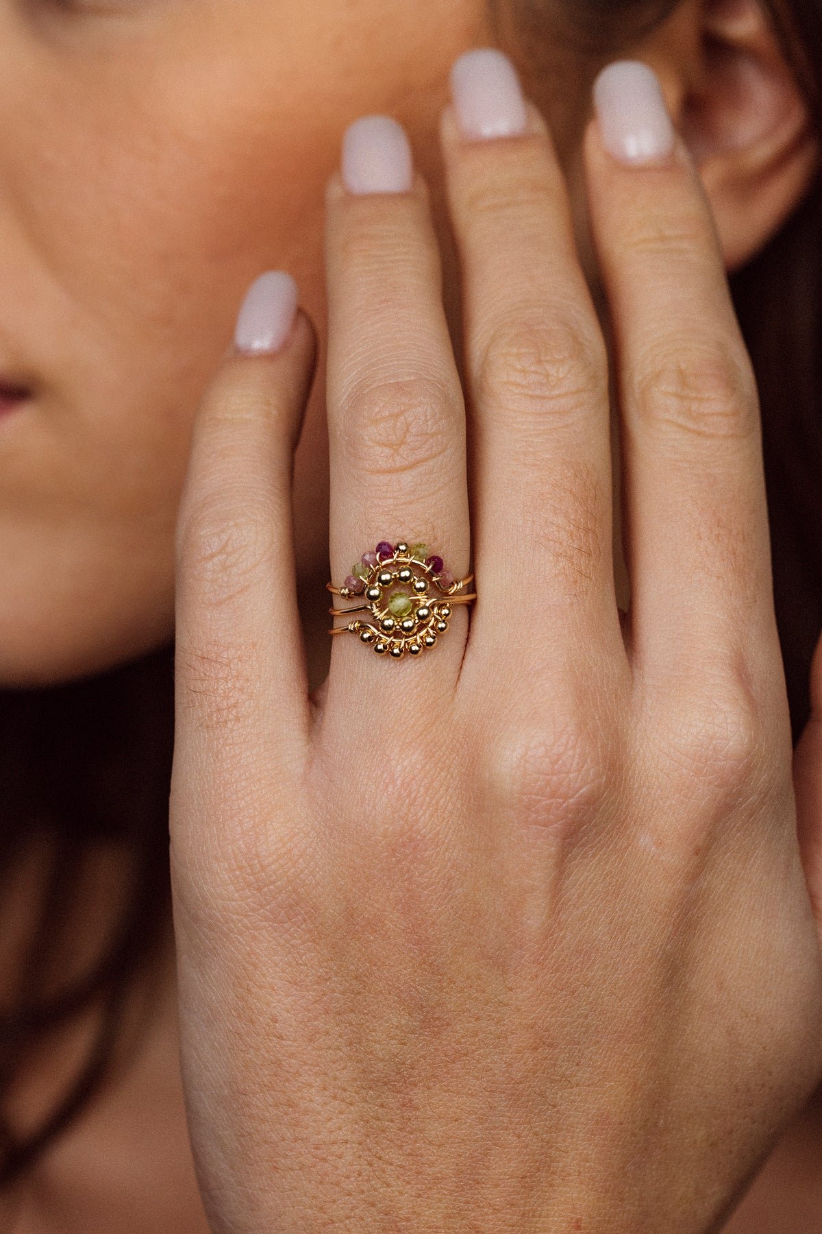 Bague daisy - peridot YAY Vert