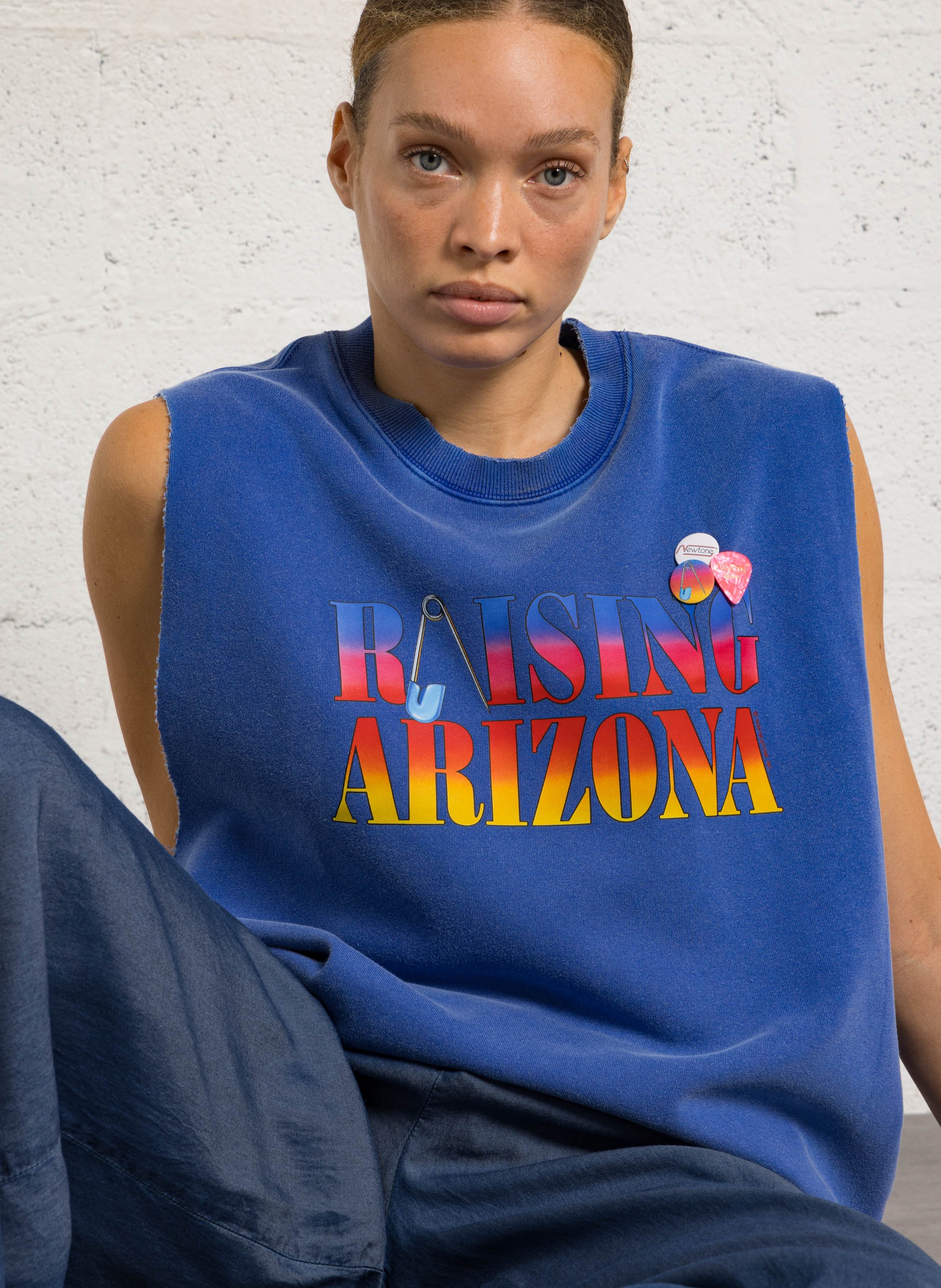 Cotton-mix round-neck sweatshirt NEWTONE Blue