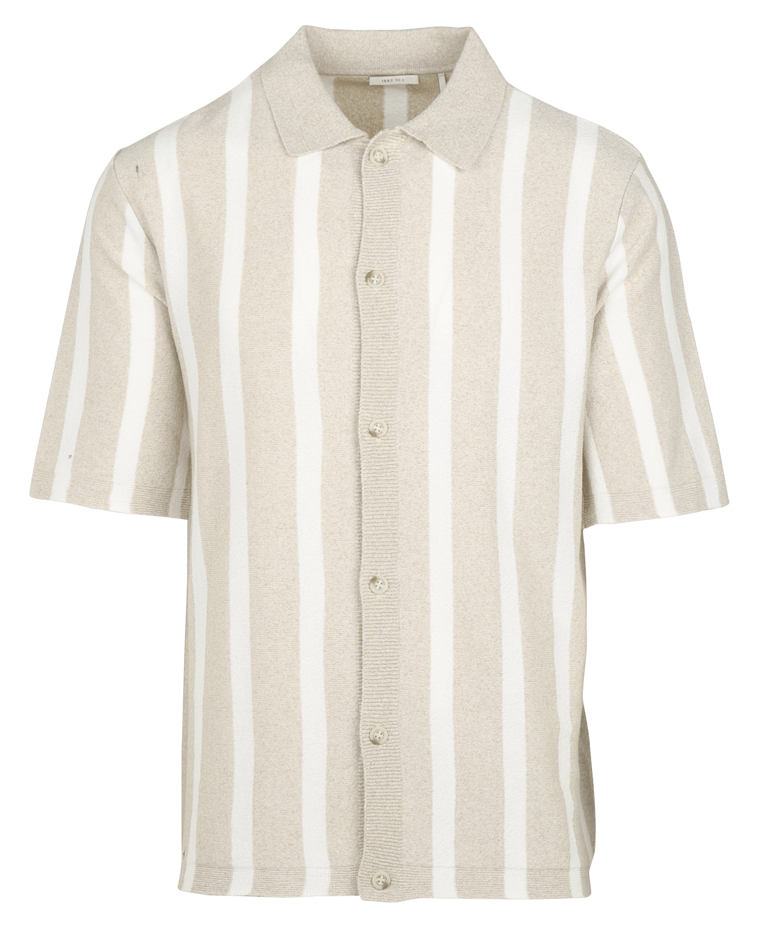 Cotton and linen shirt with classic collar IKKS Beige