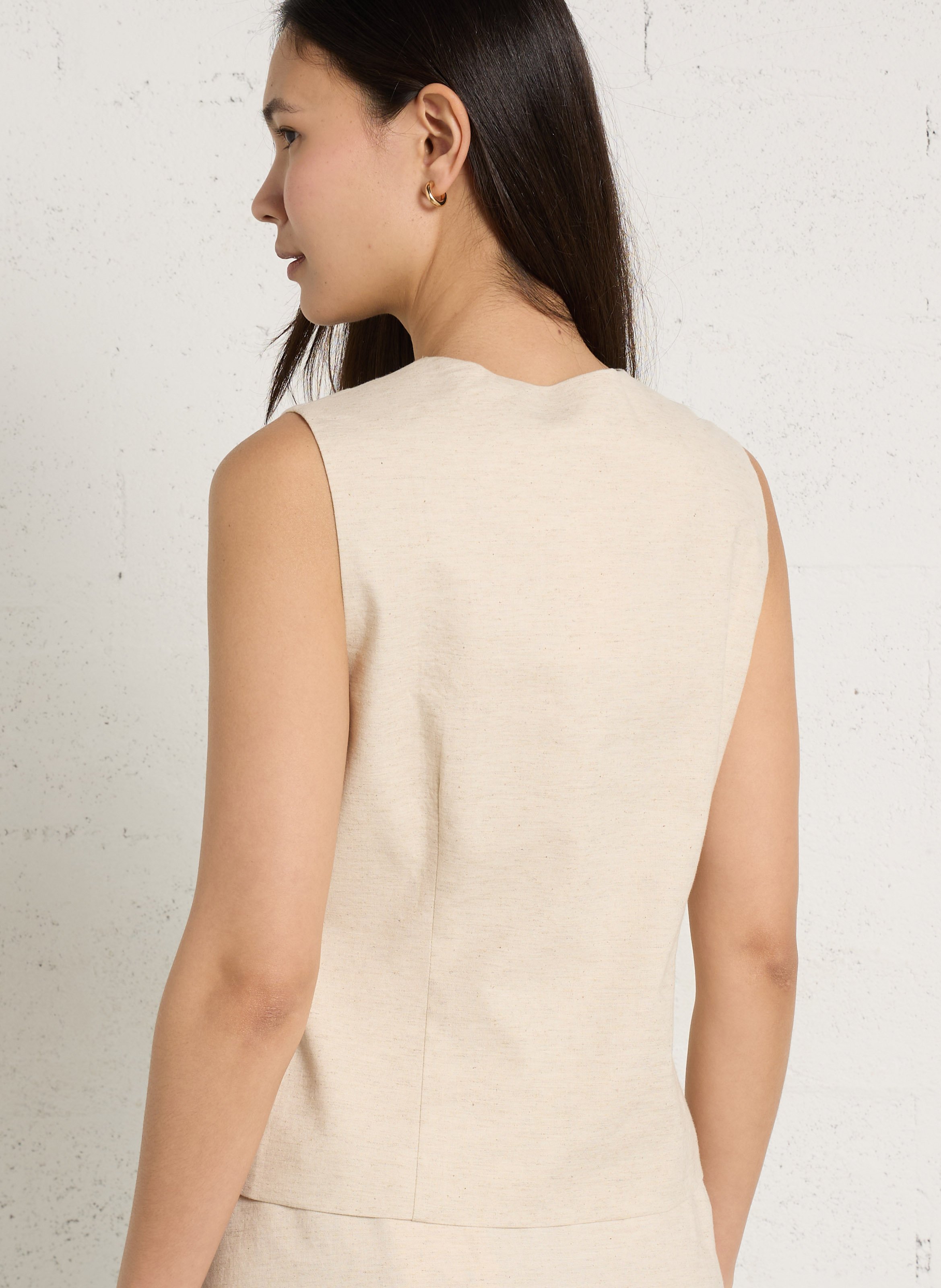 Plain wrap vest LA PETITE ETOILE White