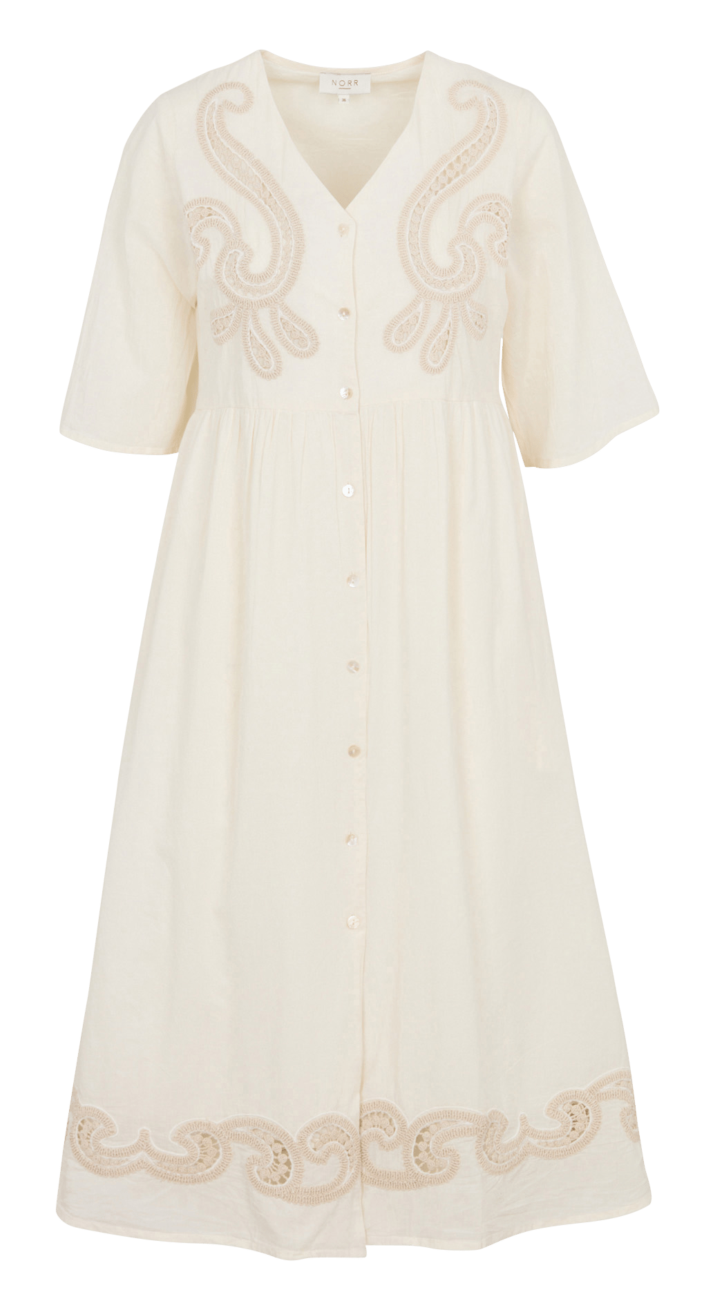 Robe longue ample en coton NORR Blanc