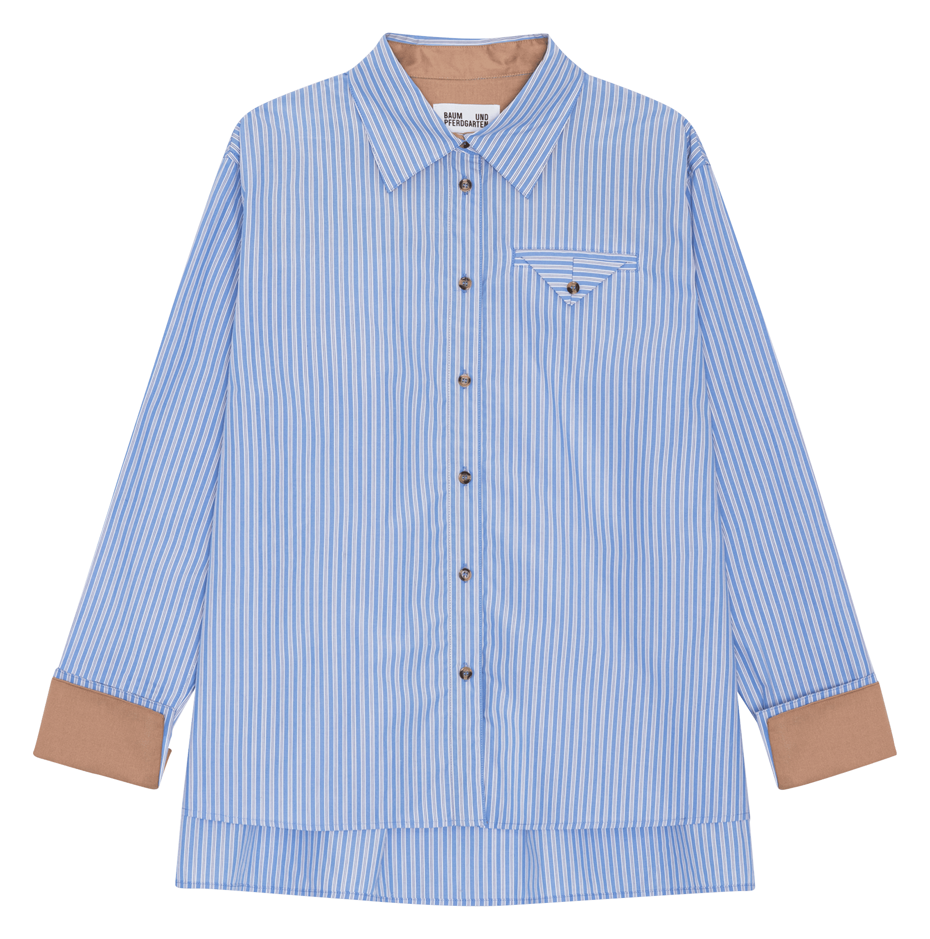 Oversized, gestreept overhemd van biokatoen met klassieke kraag BAUM UND PFERDGARTEN Blauw