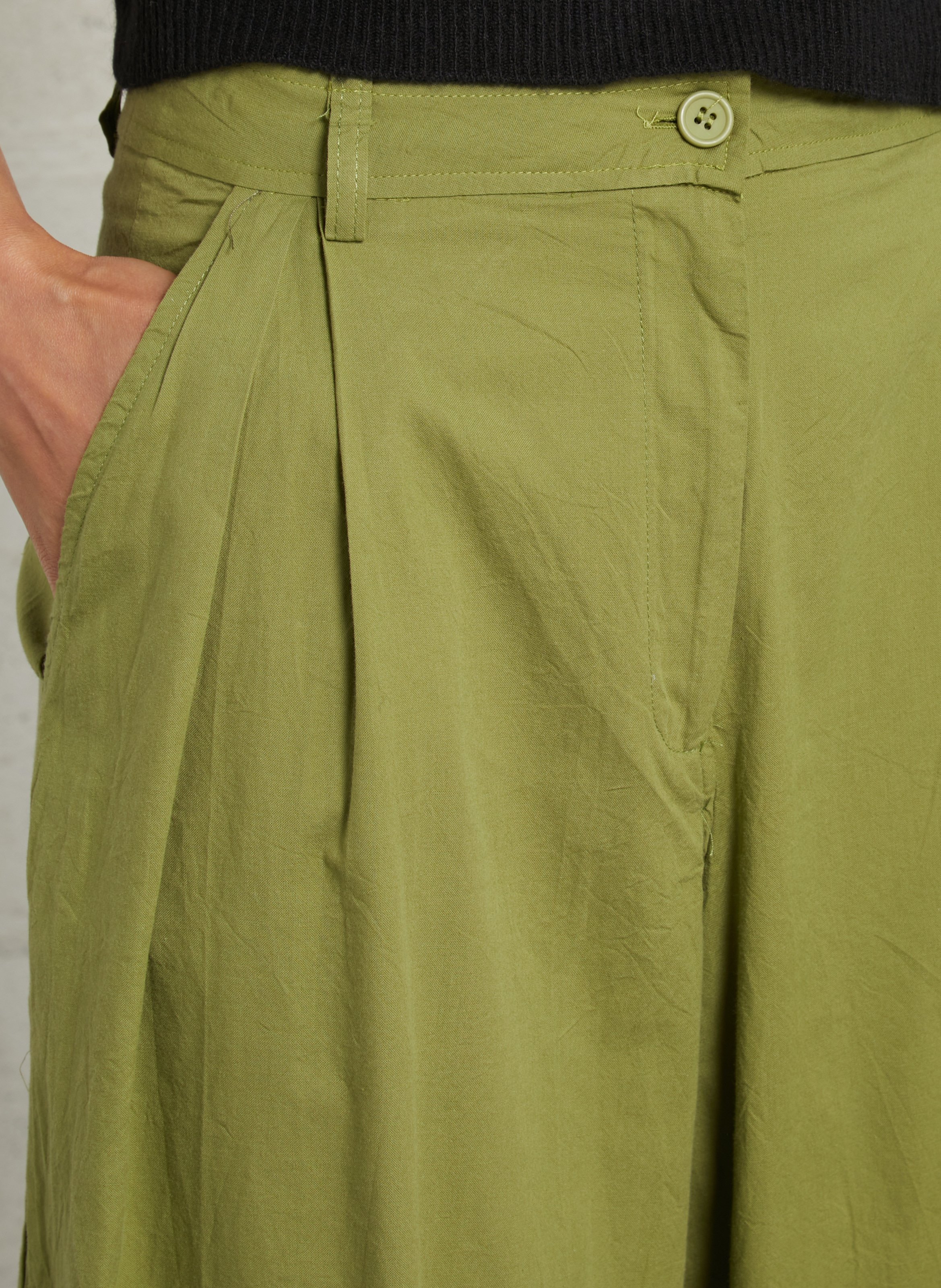 Pantalon large en coton AMERICAN VINTAGE Marron