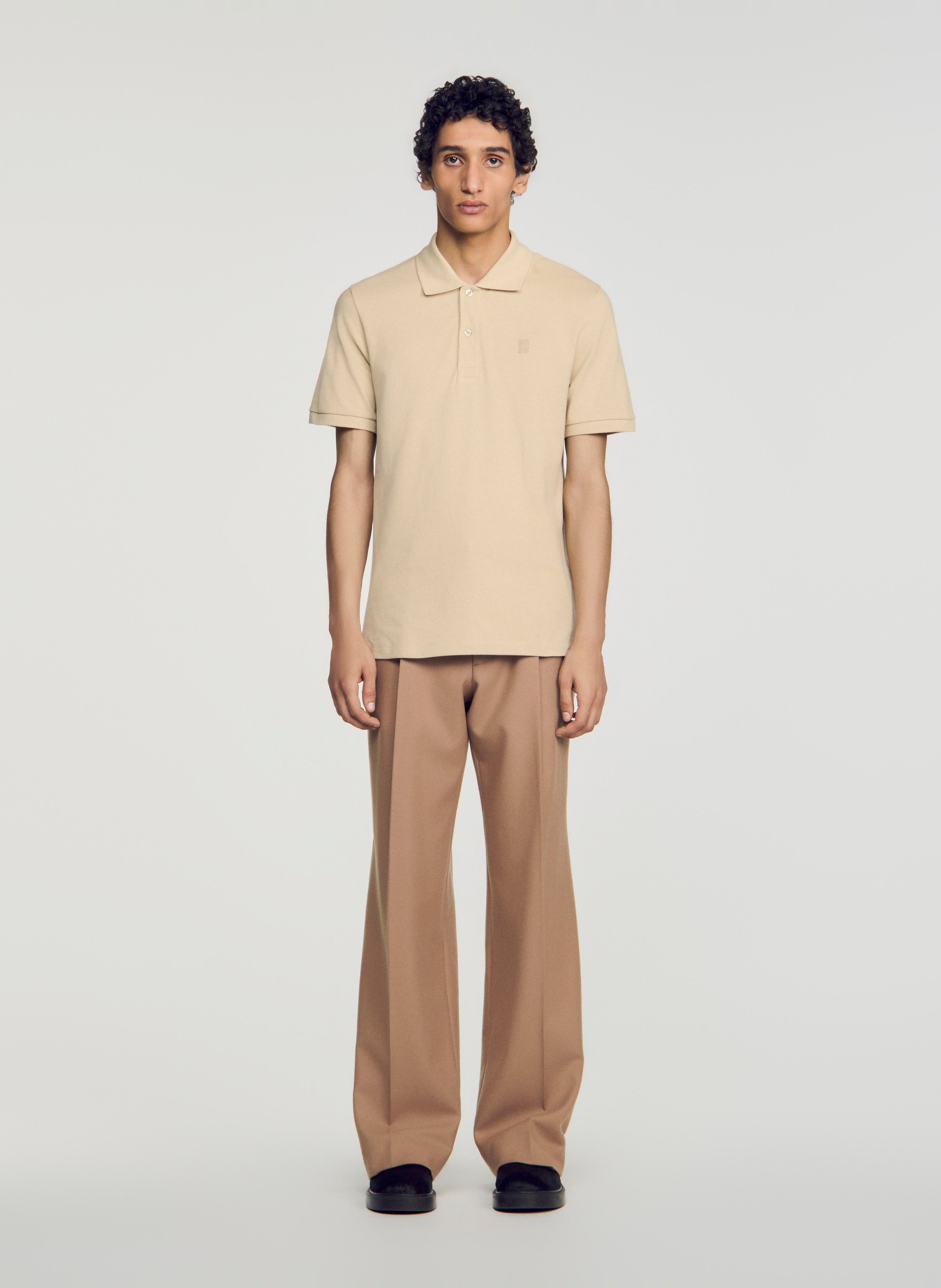 Kurzärmliges Poloshirt SANDRO Beige