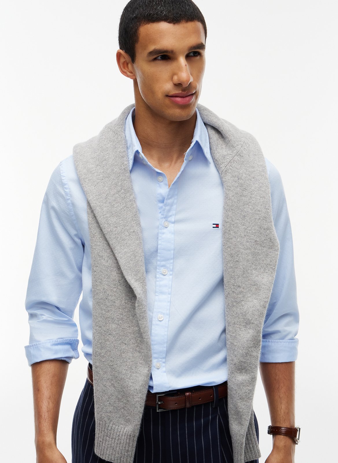 Tailliertes Hemd - Baumwolle TOMMY HILFIGER Blau