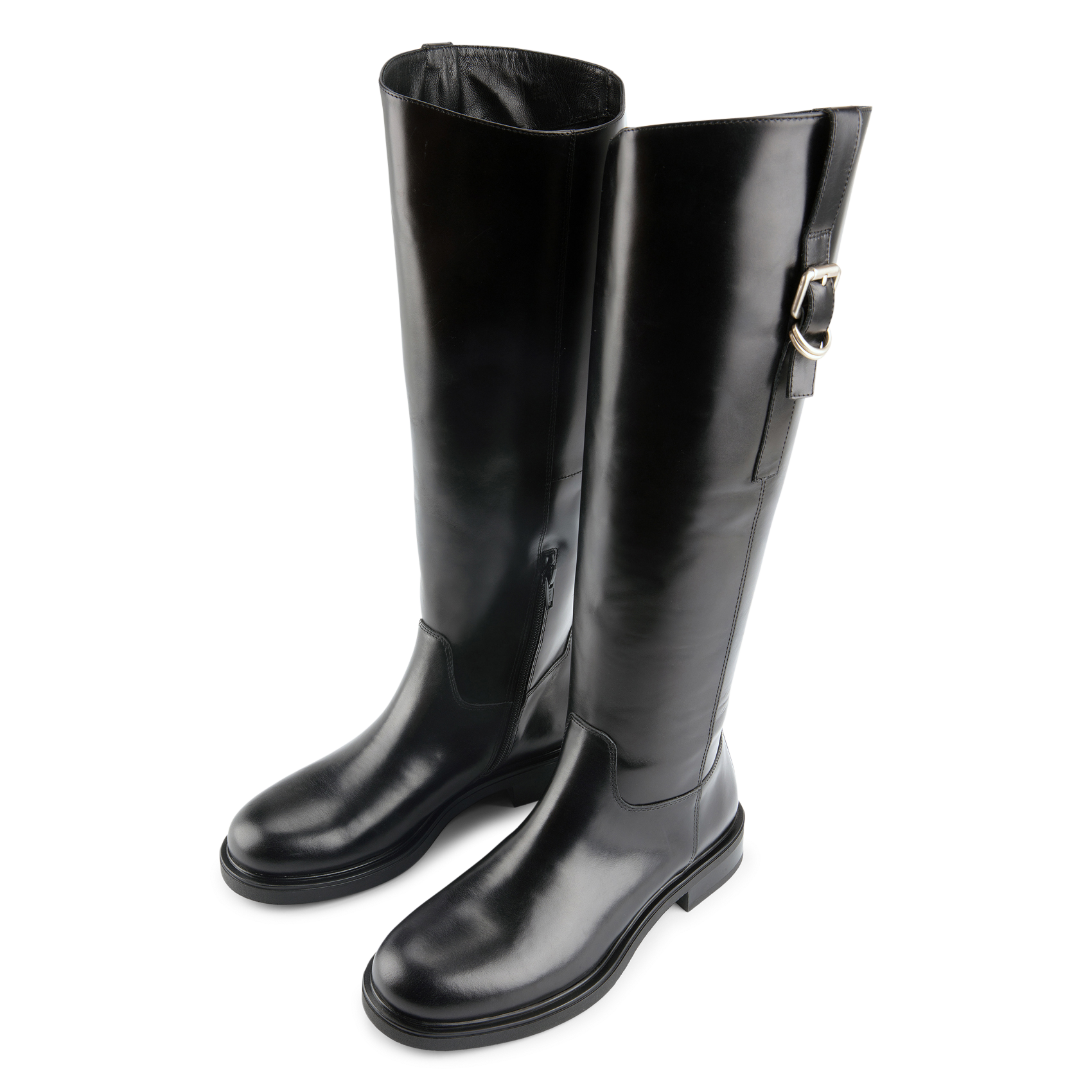 Bottes bout rond à boucle en cuir VAGABOND Noir