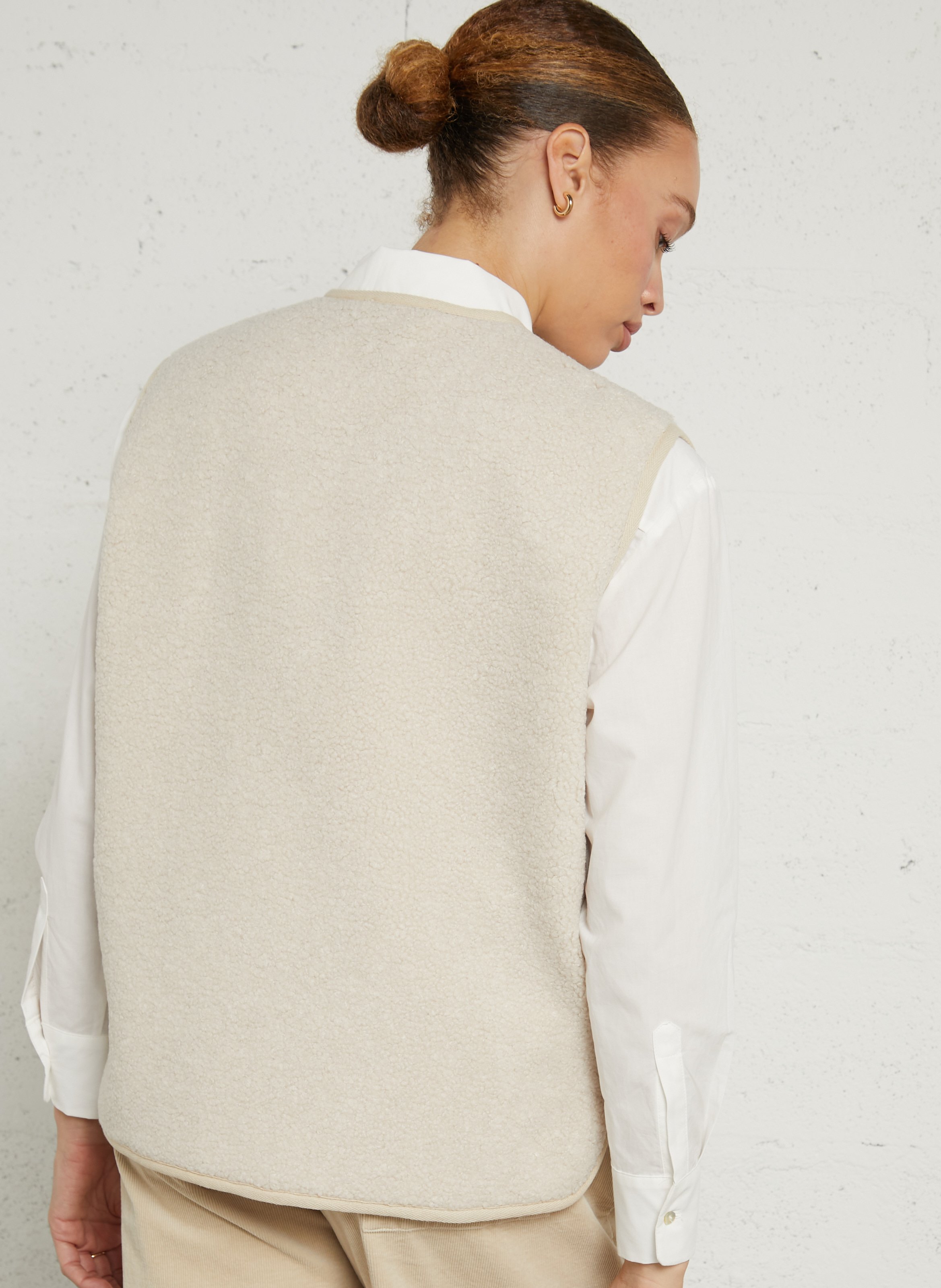 Gilet sans manches effet fourrure JC SOPHIE Beige