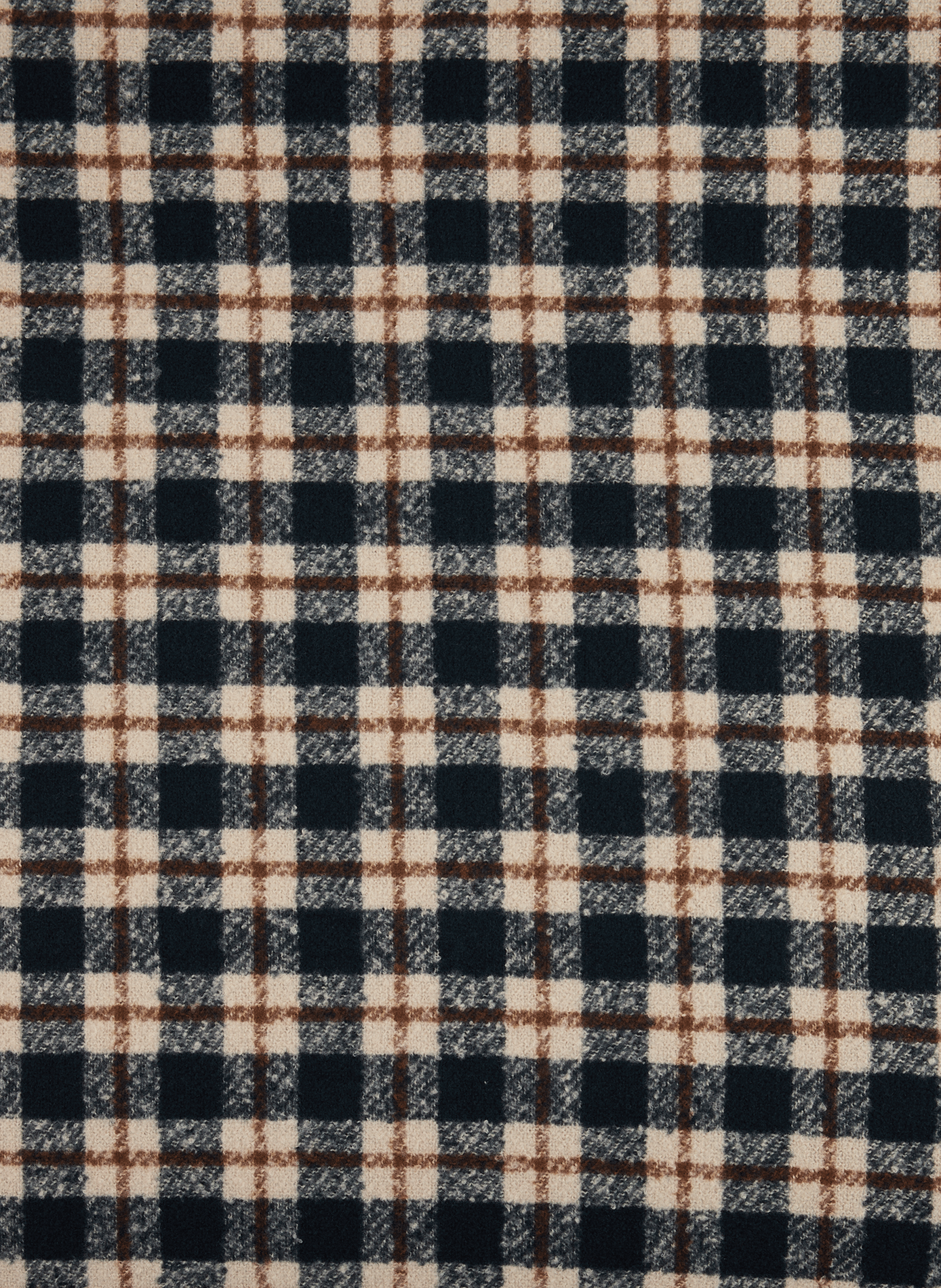 Fluffy checkered long scarf SAISON 1865 Blue