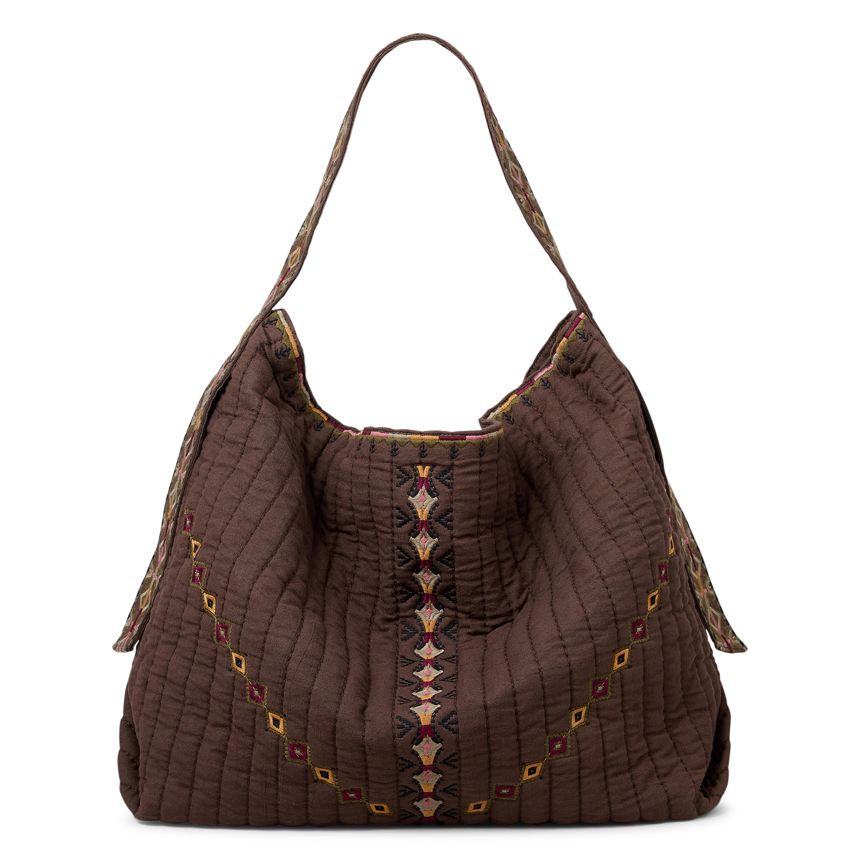 Bolso tote acolchado de algodón BA&SH Marron