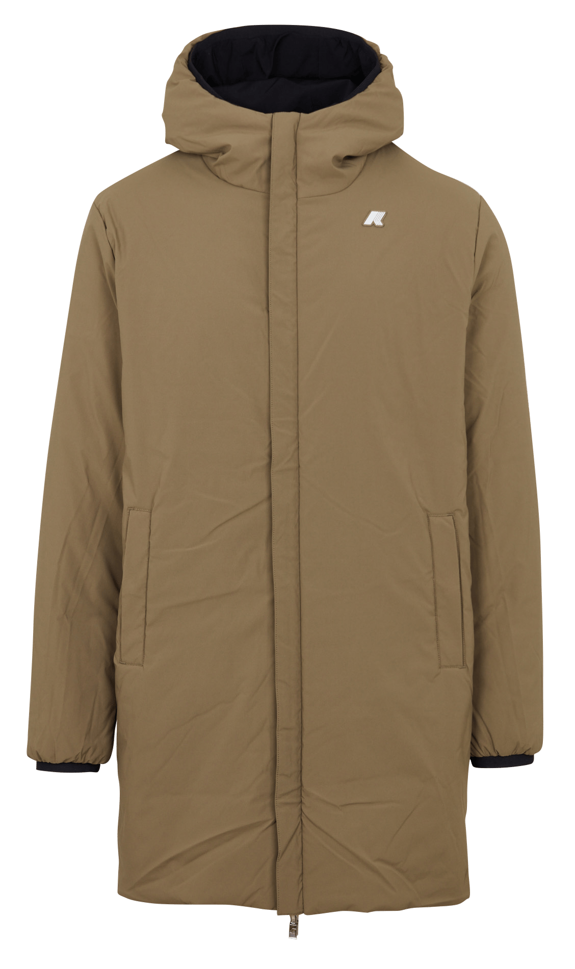 Gerade geschnittene Jacke mit Kapuze K-WAY Schwarz