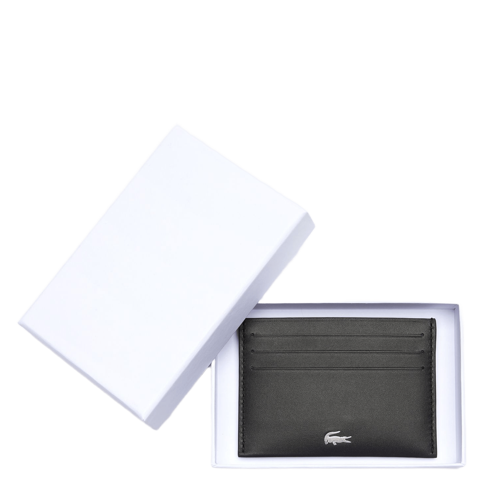 Porte-cartes en cuir LACOSTE Noir