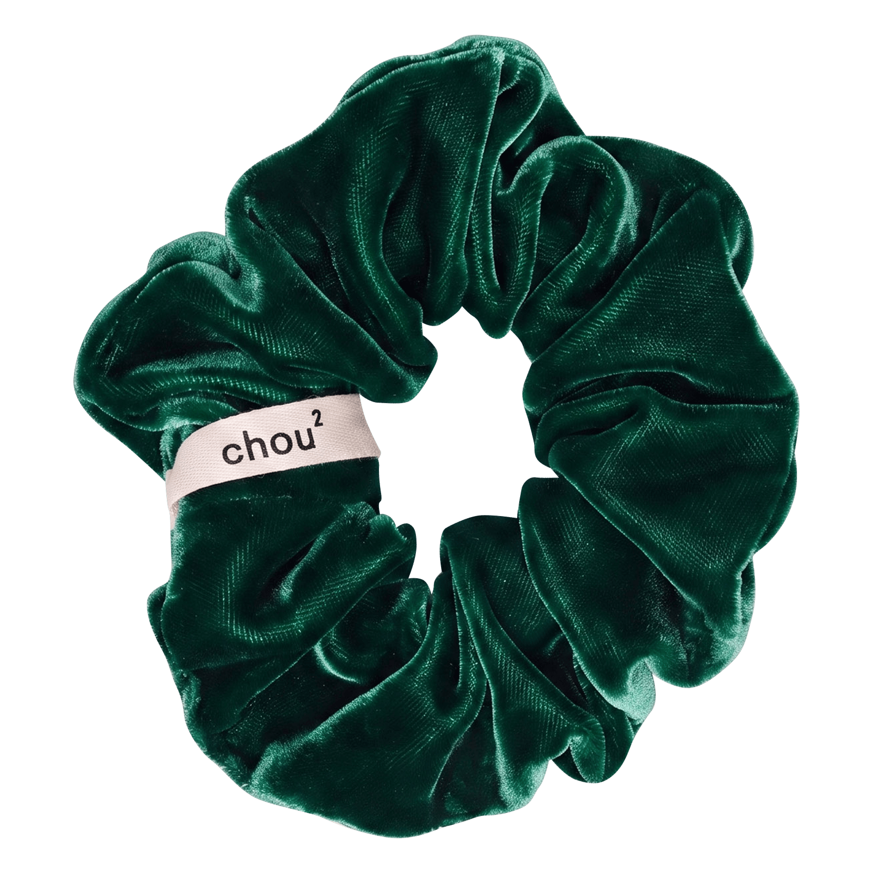 Plain velvet scrunchie CHOU AU CARRE Green