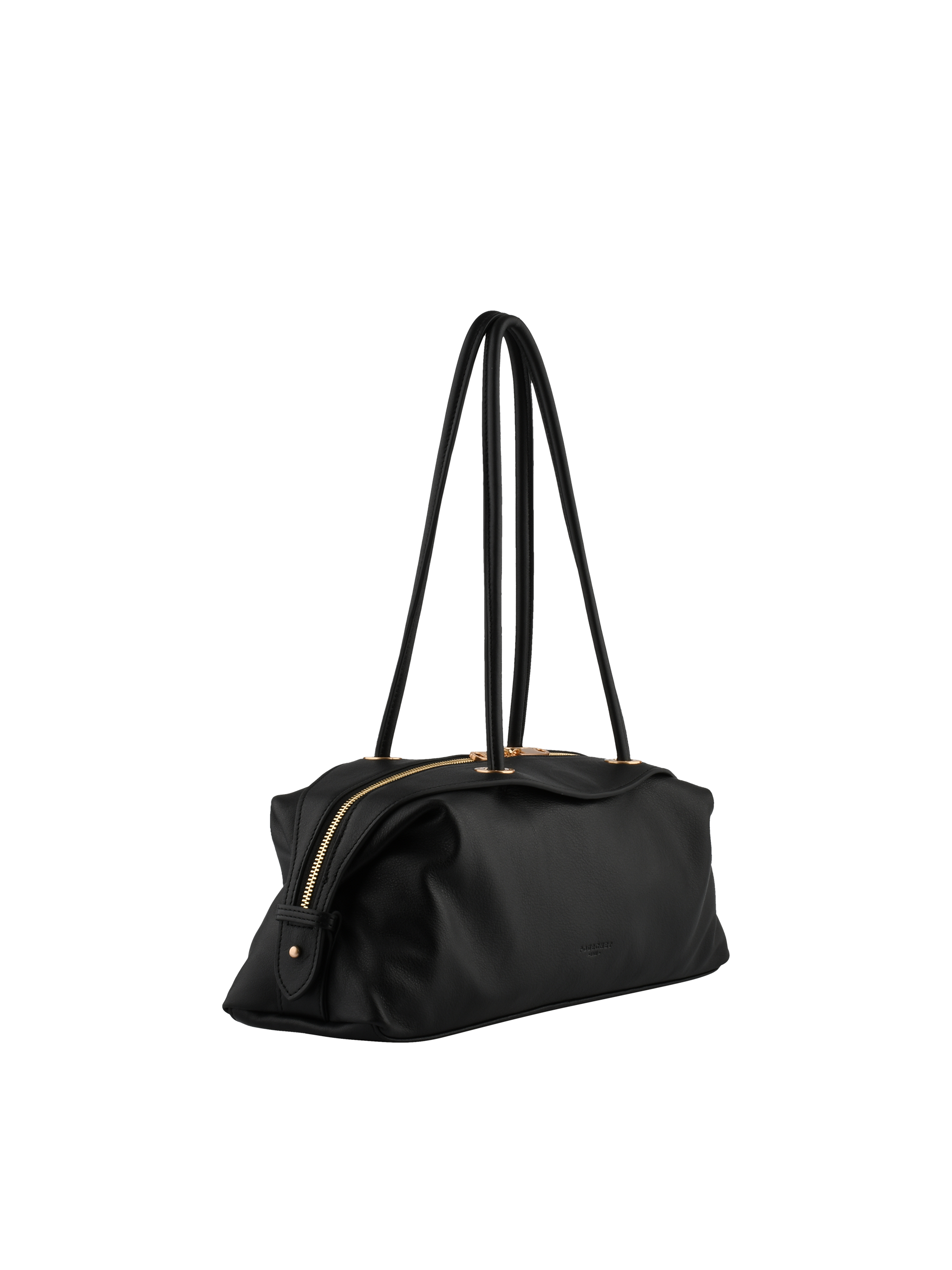 Calfskin leather shoulder bag POURCHET Black