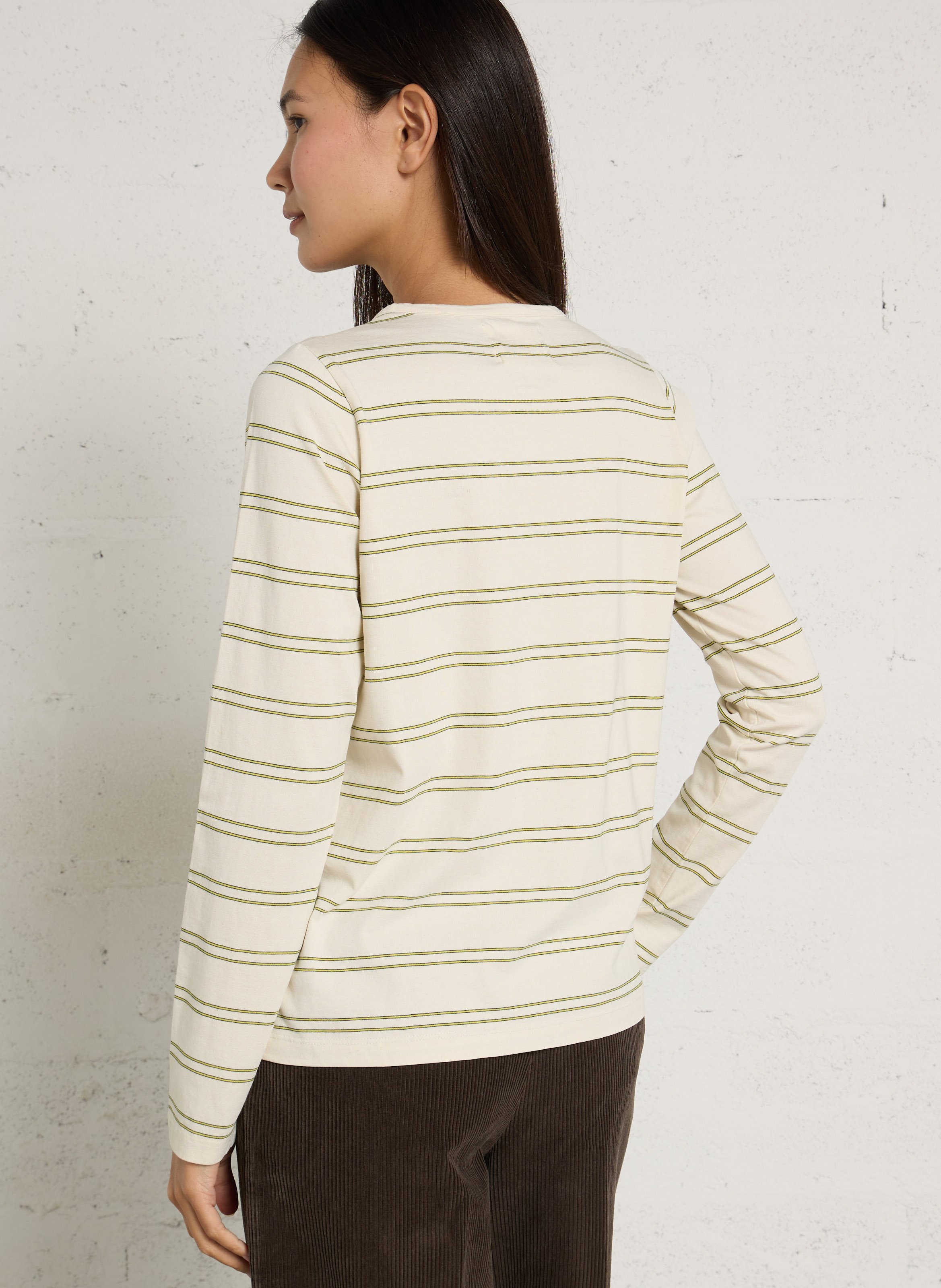 Striped organic cotton T-shirt LEON & HARPER White