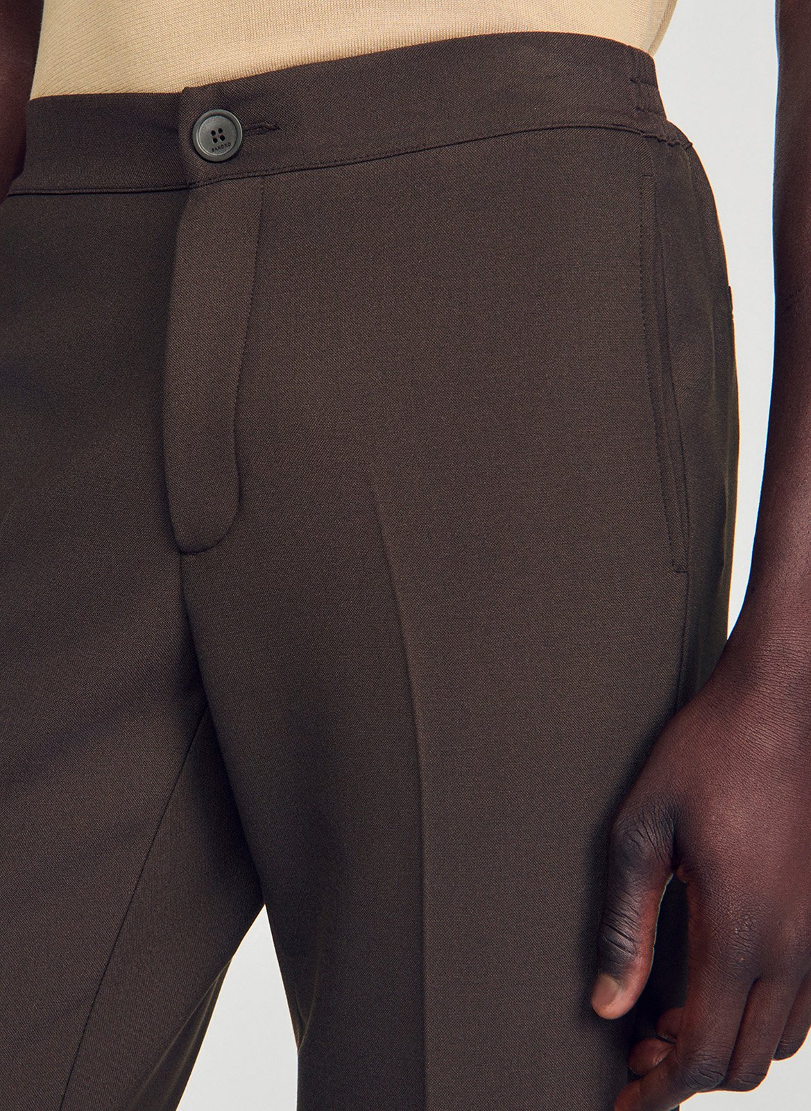Carrot trousers SANDRO Brown