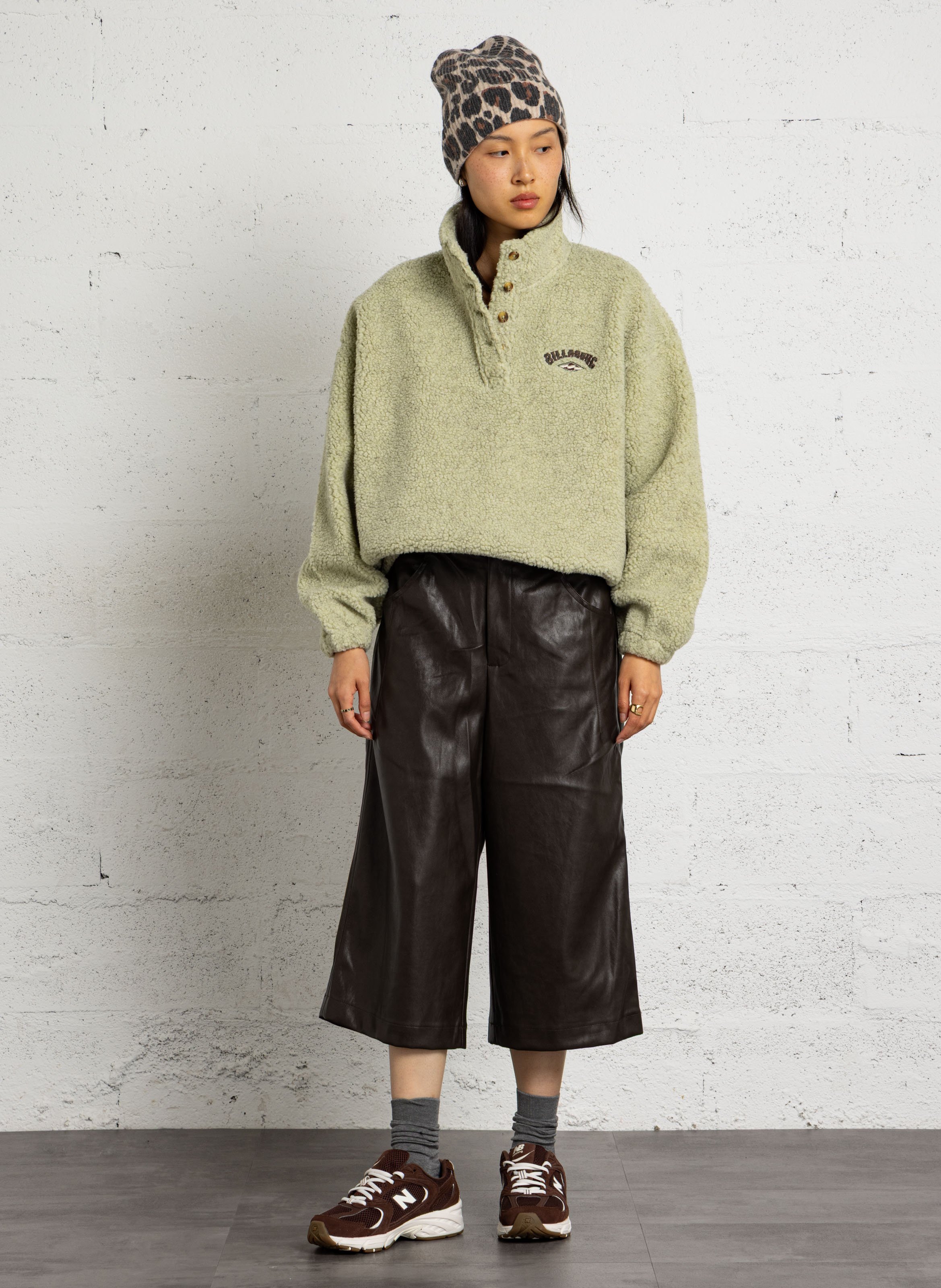 Polaire oversize col montant boutonné BILLABONG Vert