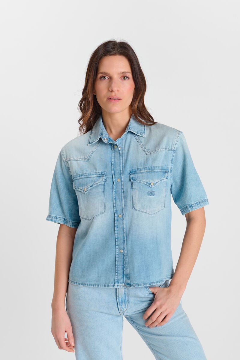 Snap-button shirt LE TEMPS DES CERISES Blue