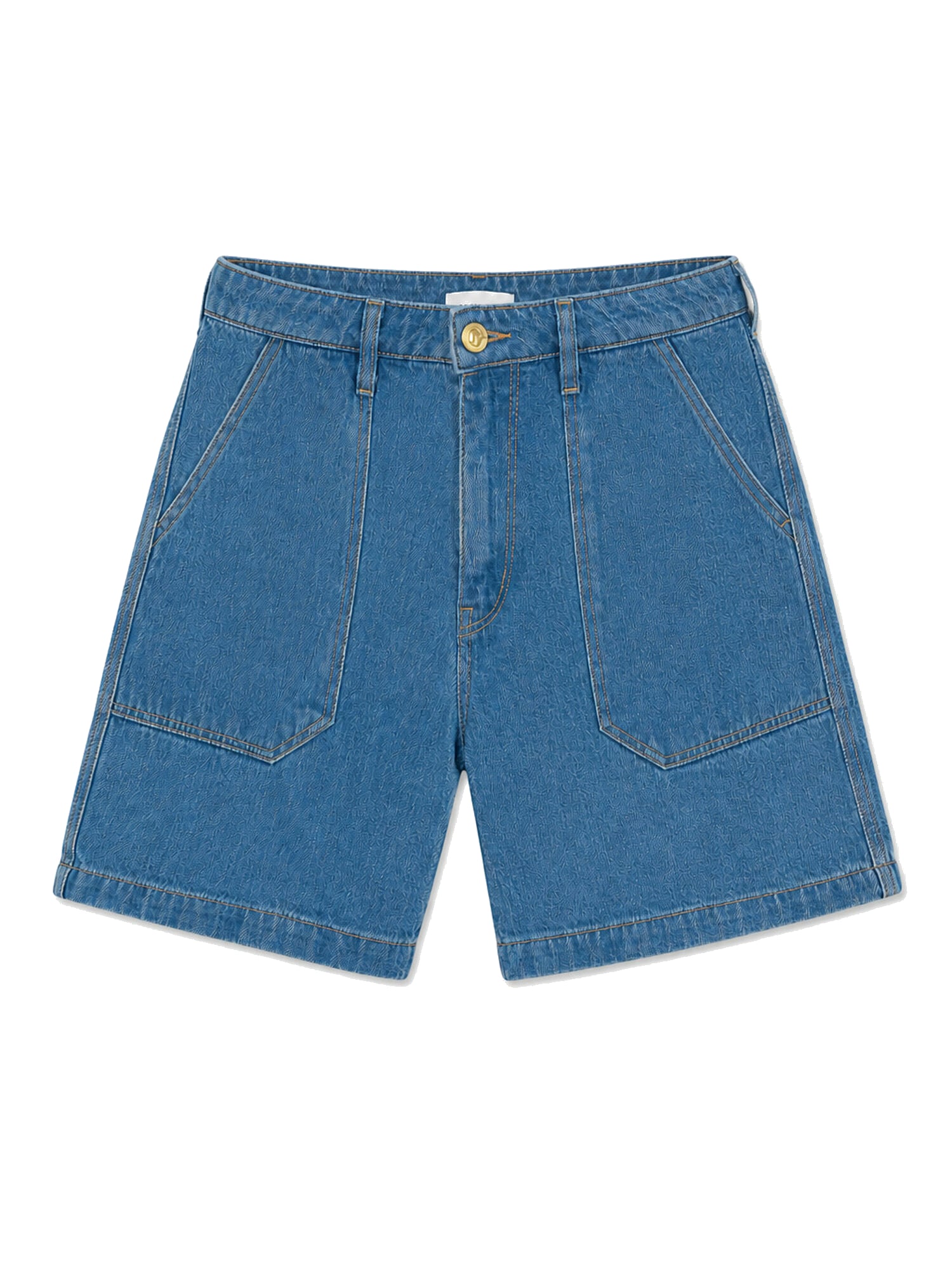 Short zippé taille haute en jeans LE TEMPS DES CERISES Bleu