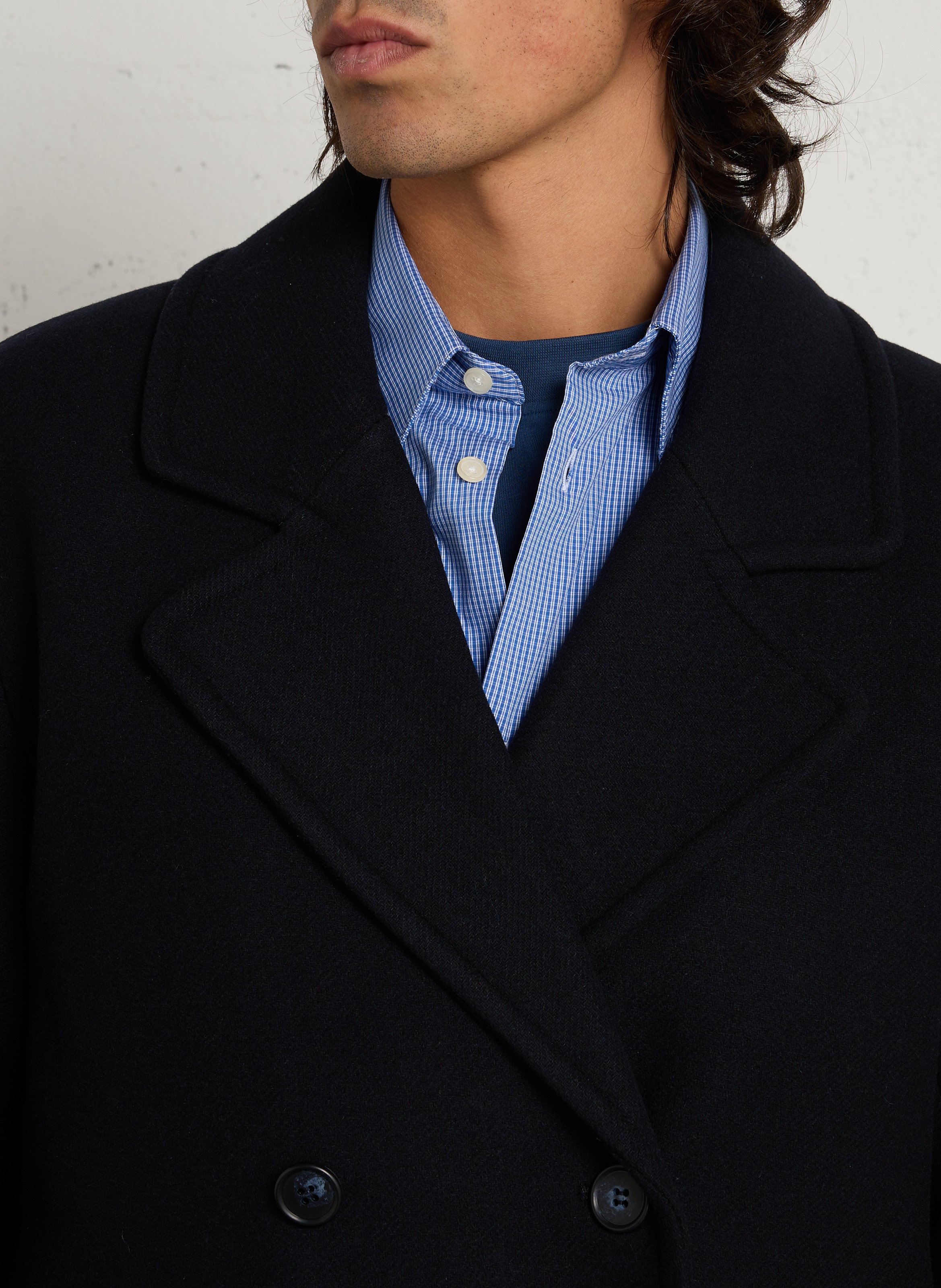 Gerade geschnittener Mantel mit Knopfleiste CASUAL FRIDAY Blau