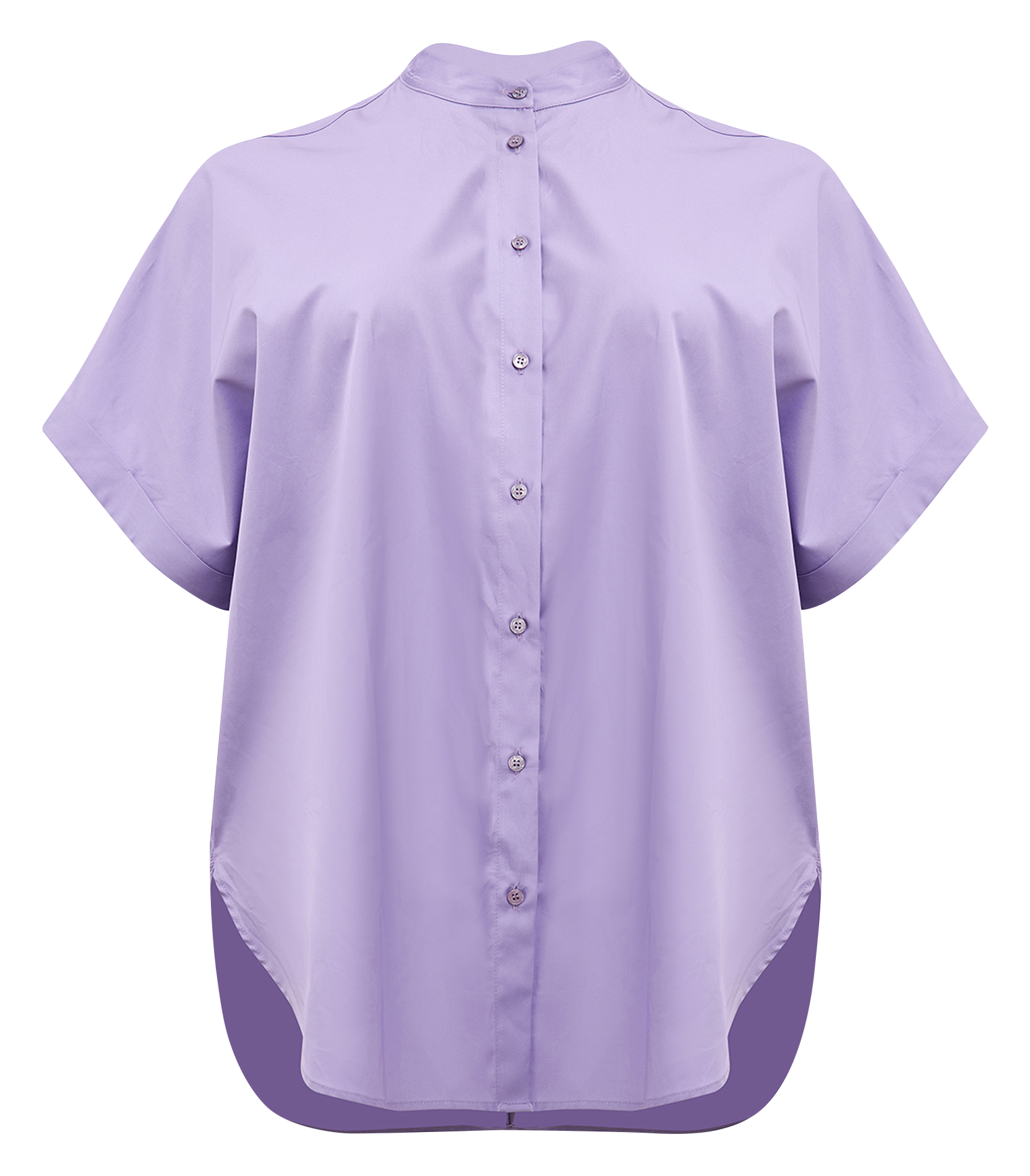 Recht overhemd van poplin katoen met maokraag MAT FASHION Violet