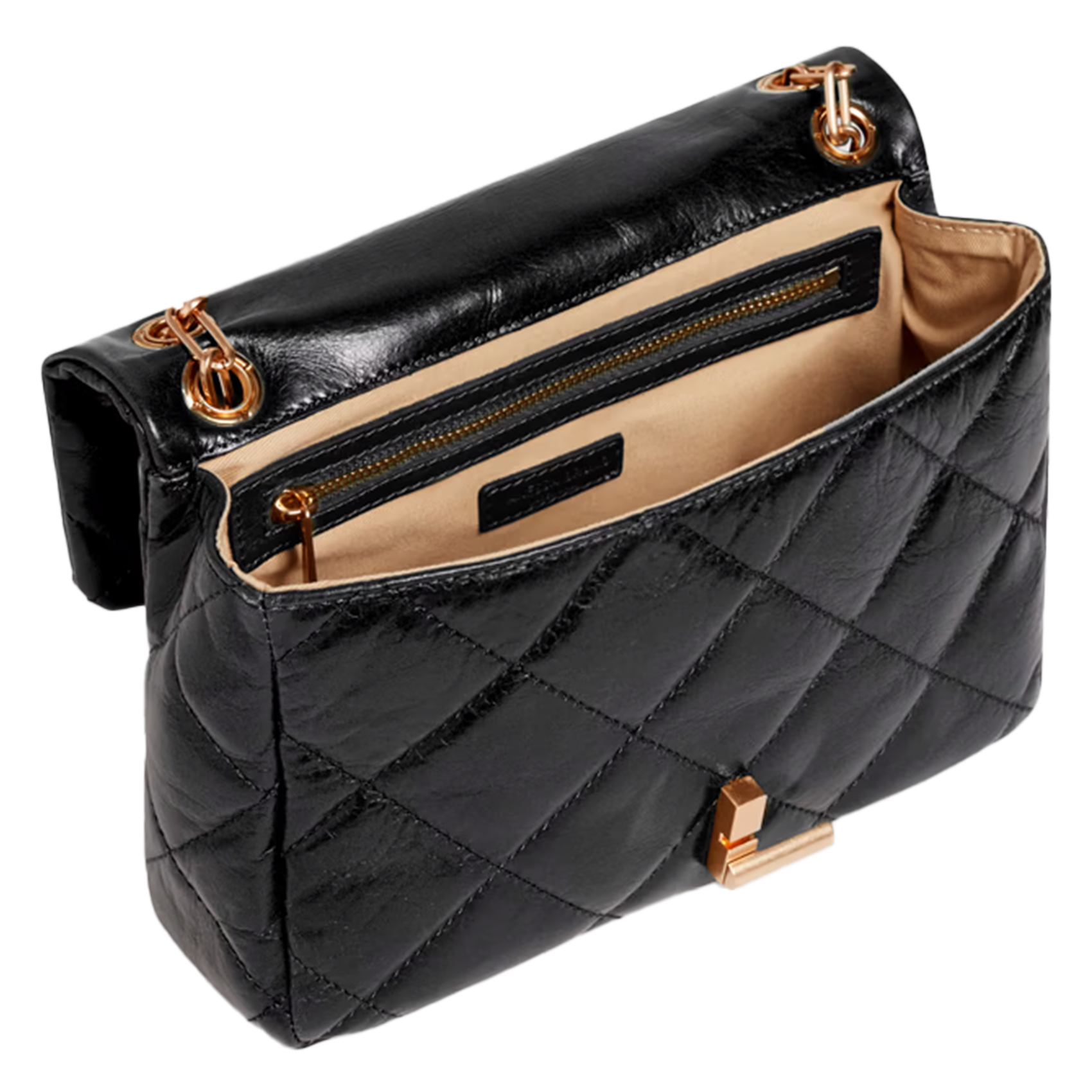 Leren crossbodytas  Zwart