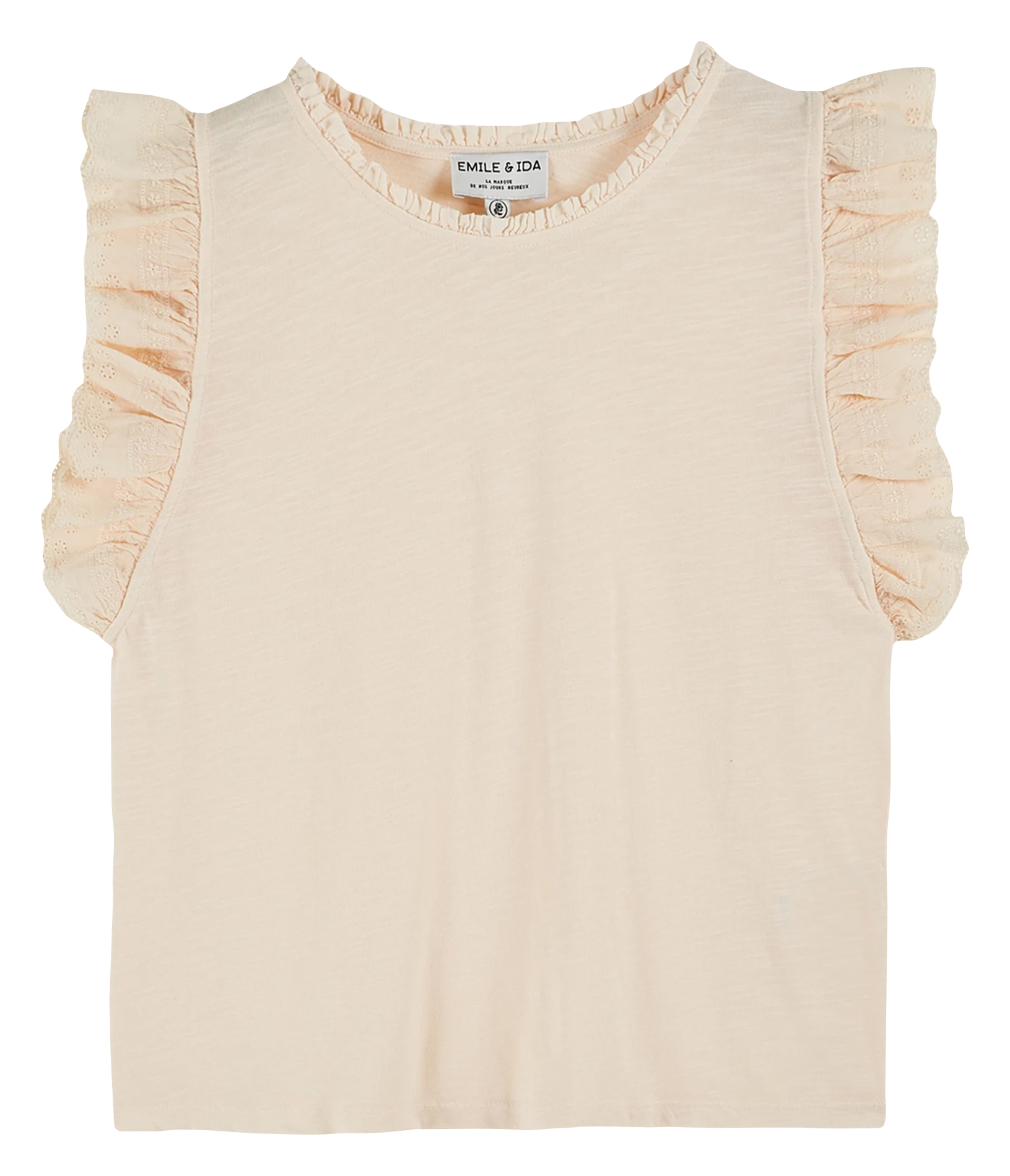 Camiliday round-neck sleeveless cotton top EMILE ET IDA Beige