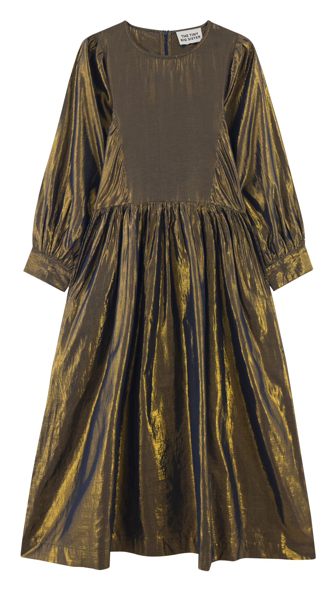 Robe midi métallisée THE TINY BIG SISTER Bleu